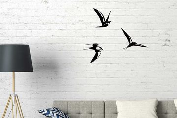 ILLUMINO Wanddekoobjekt Metall Wanddeko Kunst Flussseeschwalbe 3er Set für Wohnung und Garten Vogel Gartendeko Wohn Wand Deko 150300