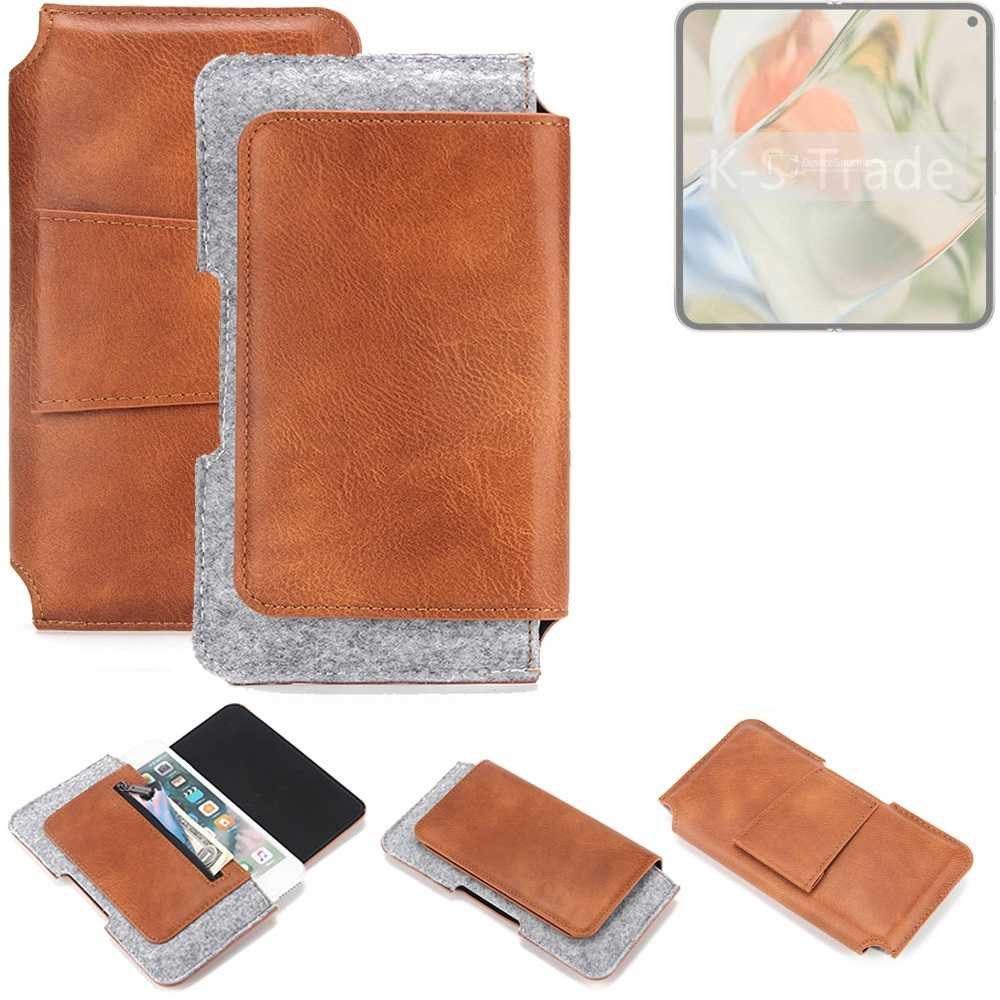K-S-Trade Handyhülle für Google Pixel 9 Pro Fold, Handyhülle Schutzhülle Gürteltasche Holster Gürtel Tasche