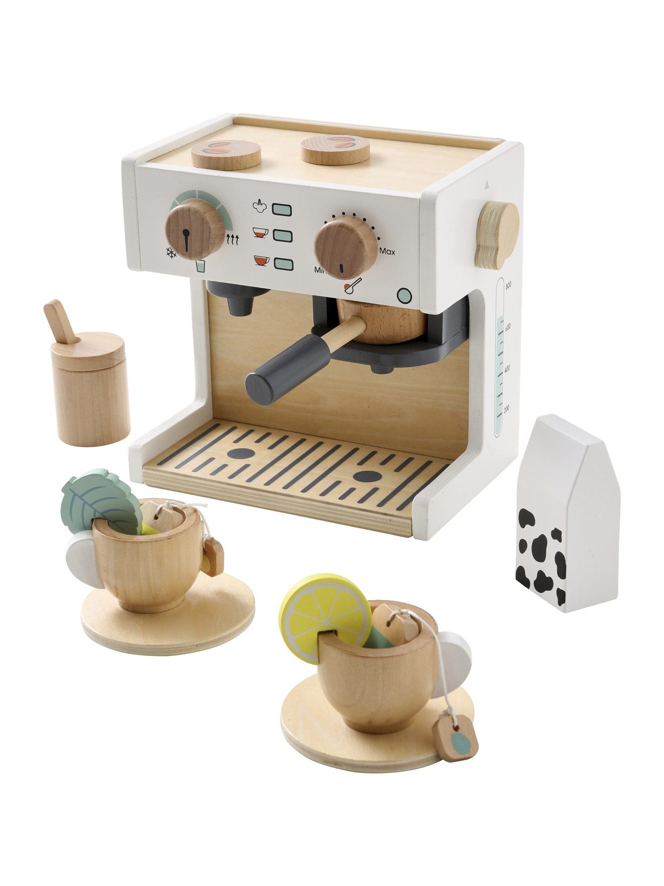 vertbaudet Spielküche Kinder Kaffee- und Teemaschine aus Holz FSC® Holz