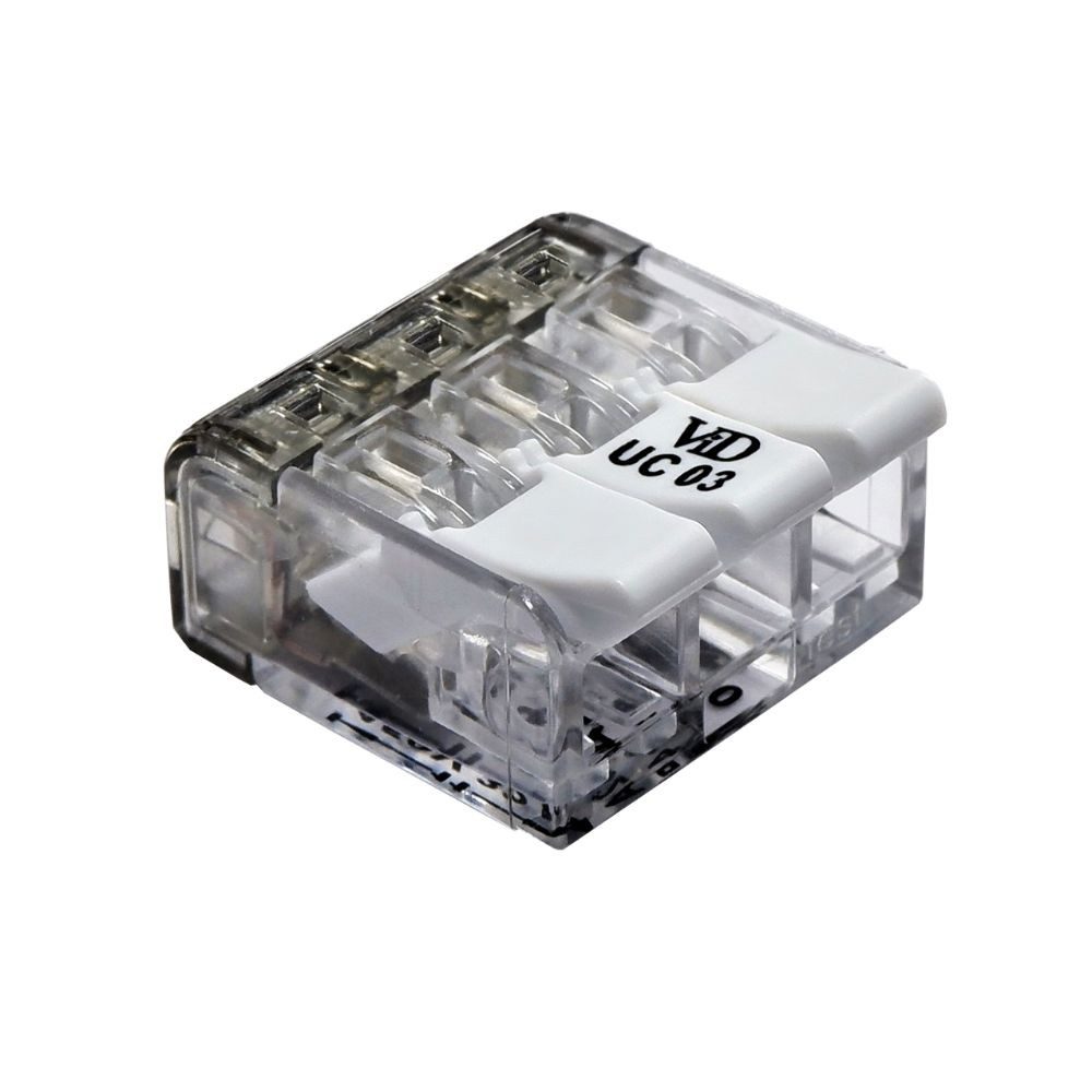 Verbindungsklemme UC03 Hebelklemme 50 Stück, 3-polig, 0,2 - 4,0 mm²