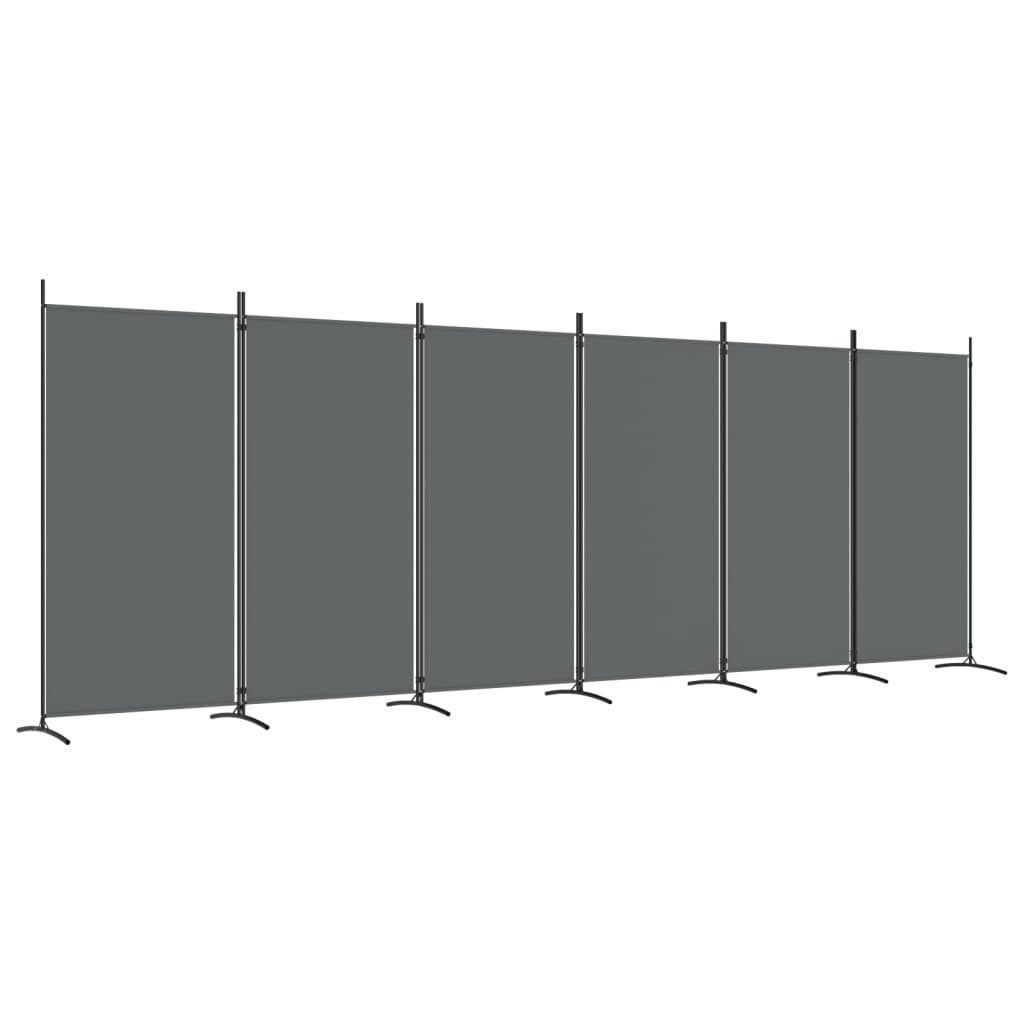 vidaXL Paravent 520 x 180 cm 6-tlg Paravent Anthrazit 520x180 cm Stoff Span günstig online kaufen