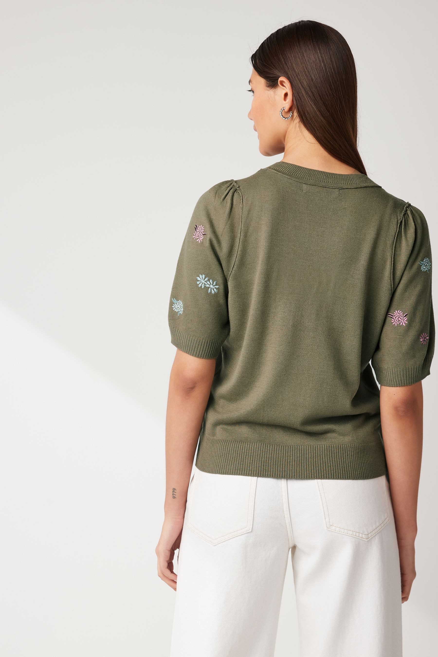 Next T-Shirt Kurzärmliger Pullover mit Rundhalsausschnittt günstig online kaufen