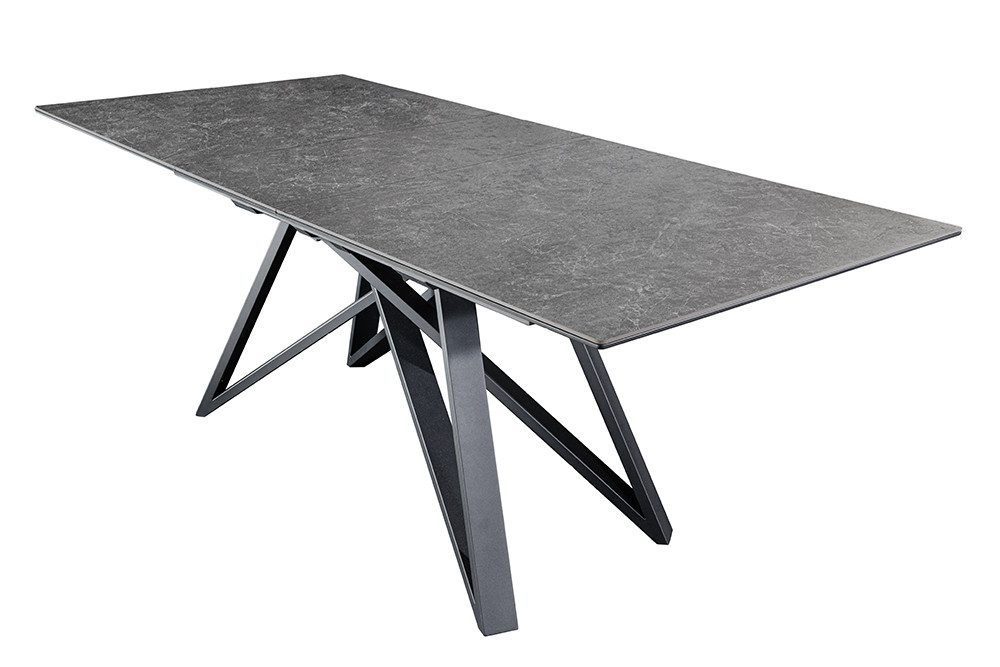 riess-ambiente Esstisch ATLAS 160-200cm graphit grau/schwarz – Keramikplatte, Metallgestell (Einzelartikel, 1-St), ausziehbar für flexible Nutzung – ideal für bis zu 8 Personen