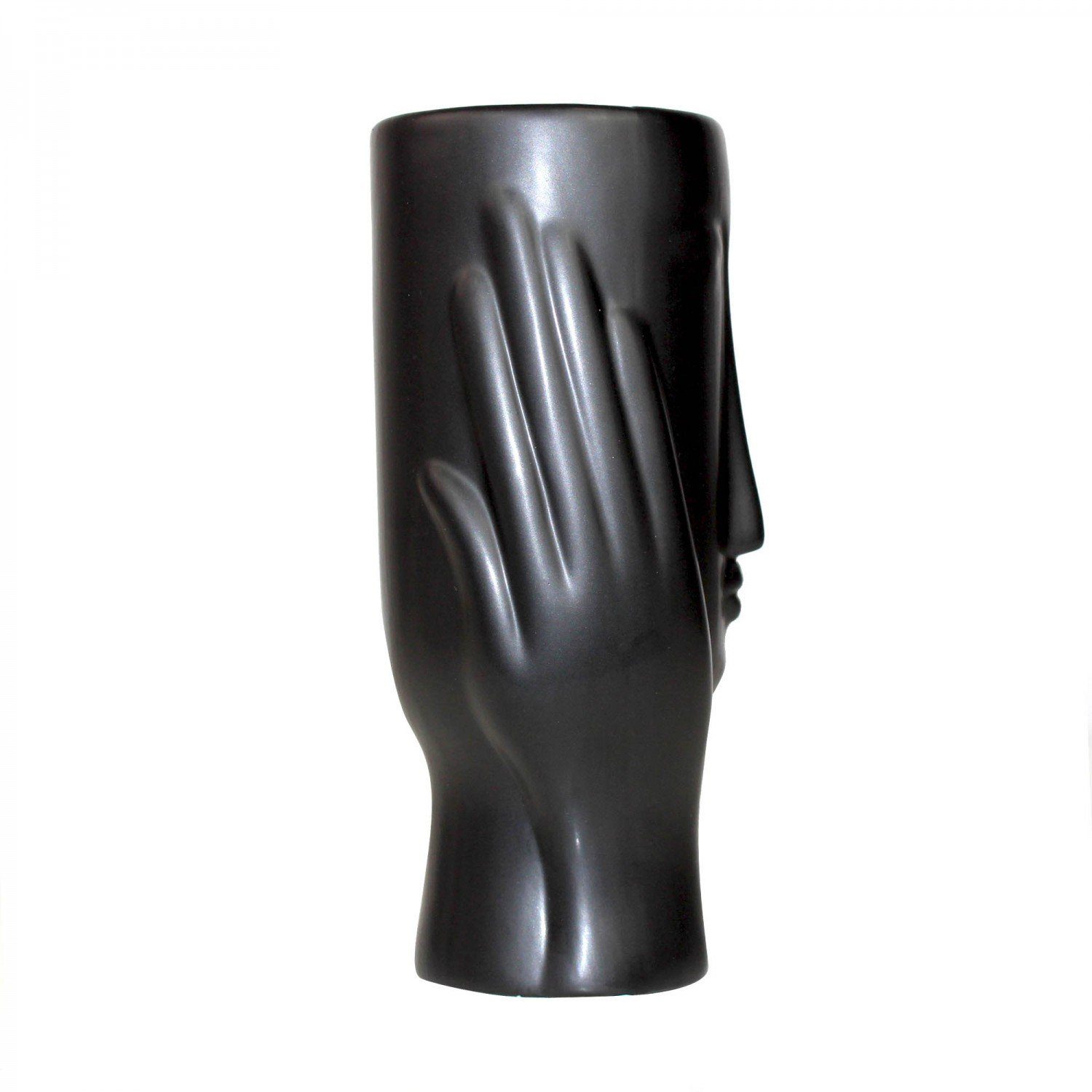 mitienda Dekovase Dekovase aus 20x9 Face' Keramik cm 'Mono schwarz