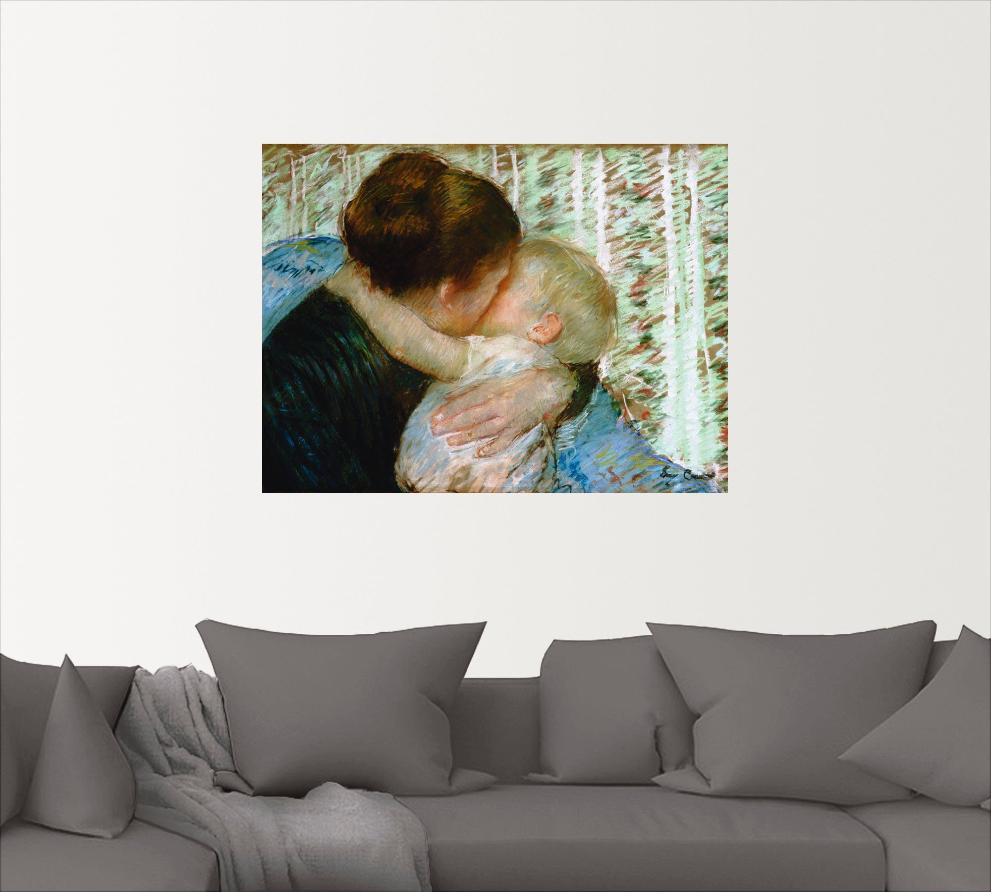 Größen Gute-Nacht-Kuss., Der St), in Wandaufkleber Poster Wandbild Gruppen & oder als (1 Artland Leinwandbild, versch. Familien