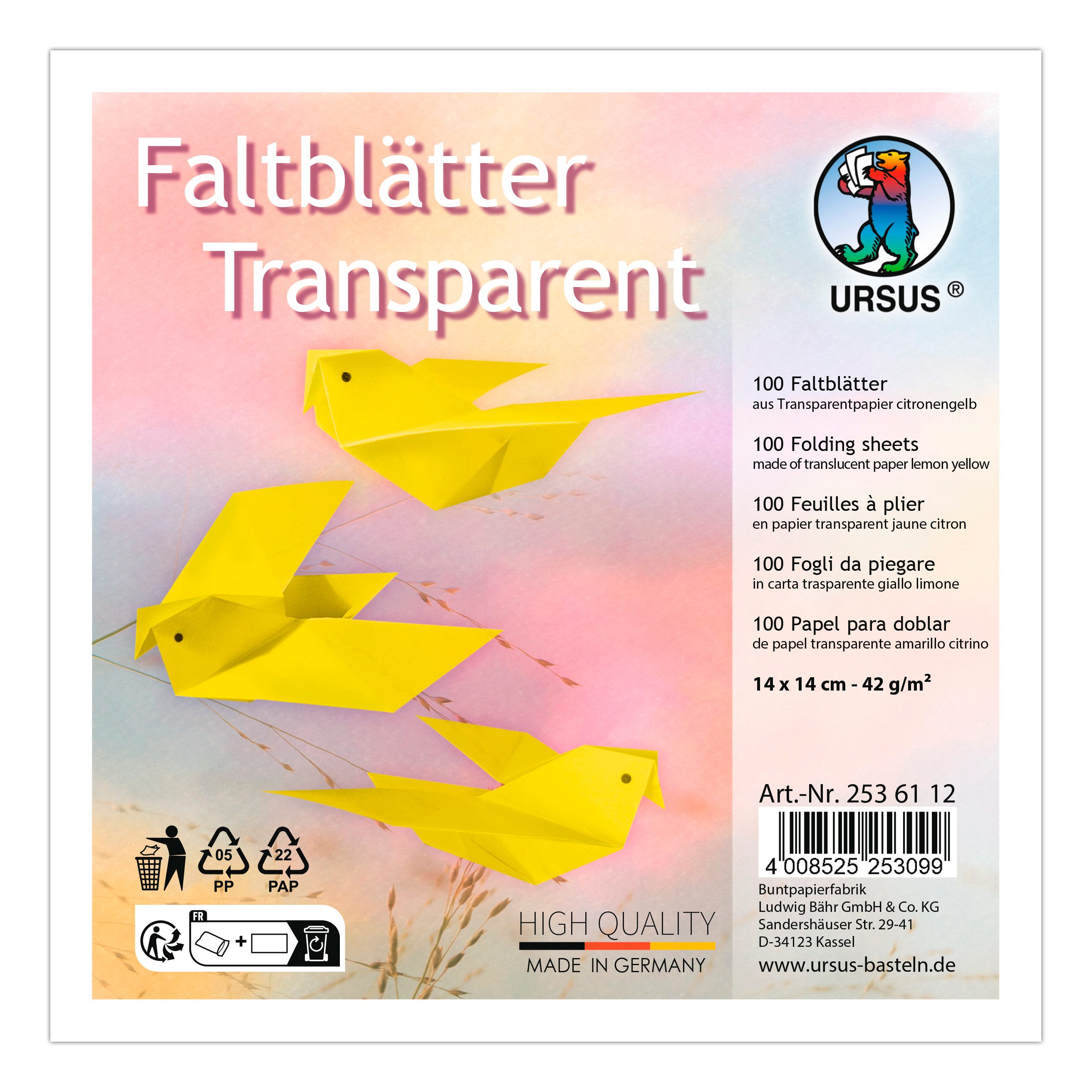 URSUS Motivpapier ignore, 100 Blatt, 14 cm x 14 cm