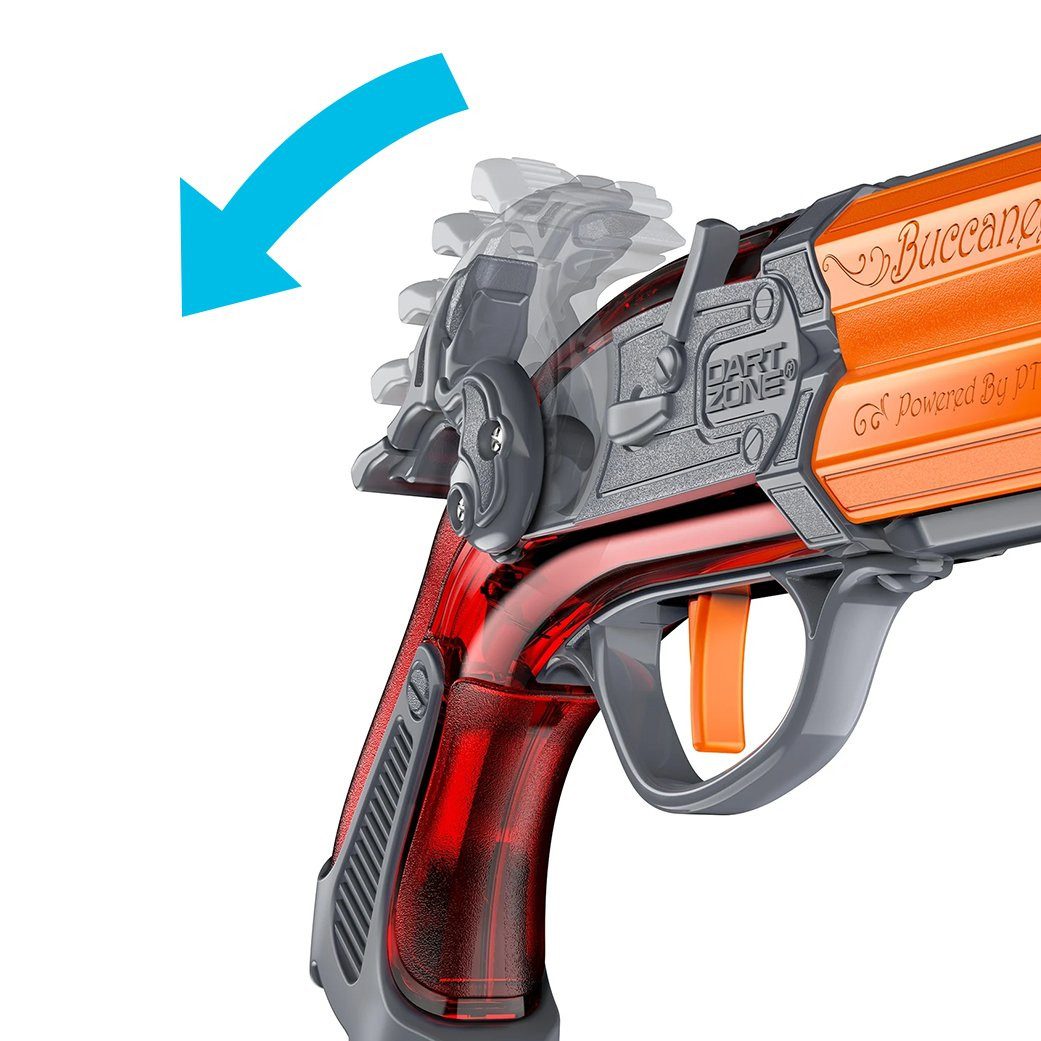 DARTZONE Blaster Dart Zone Nitroshot Buccaneer, Piraten-Action mit 4-Schuss-Trommel