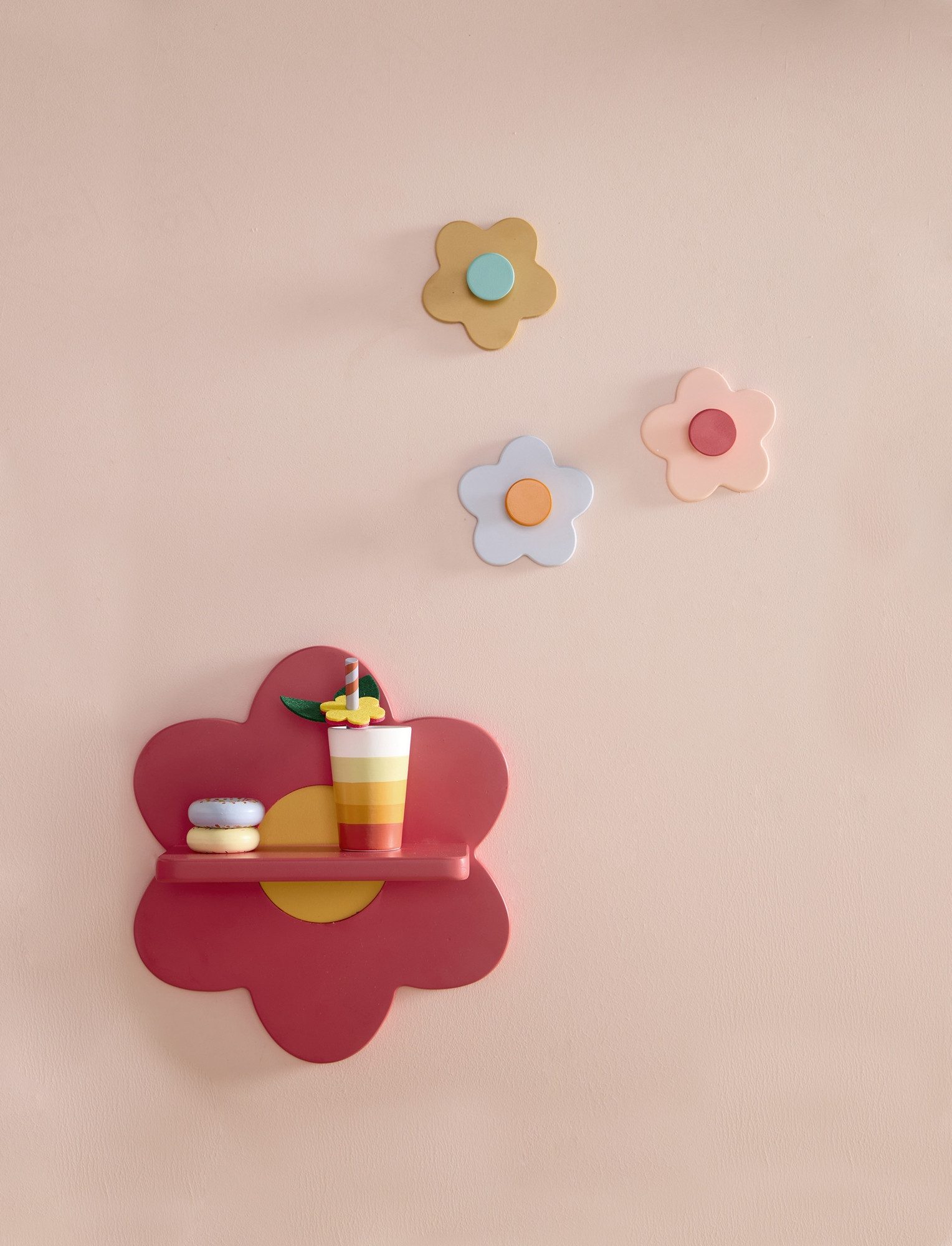 Kids Concept Wandregal Regalbrett Blume rosa 30 x 27 x 12cm aus Holz - Moti günstig online kaufen