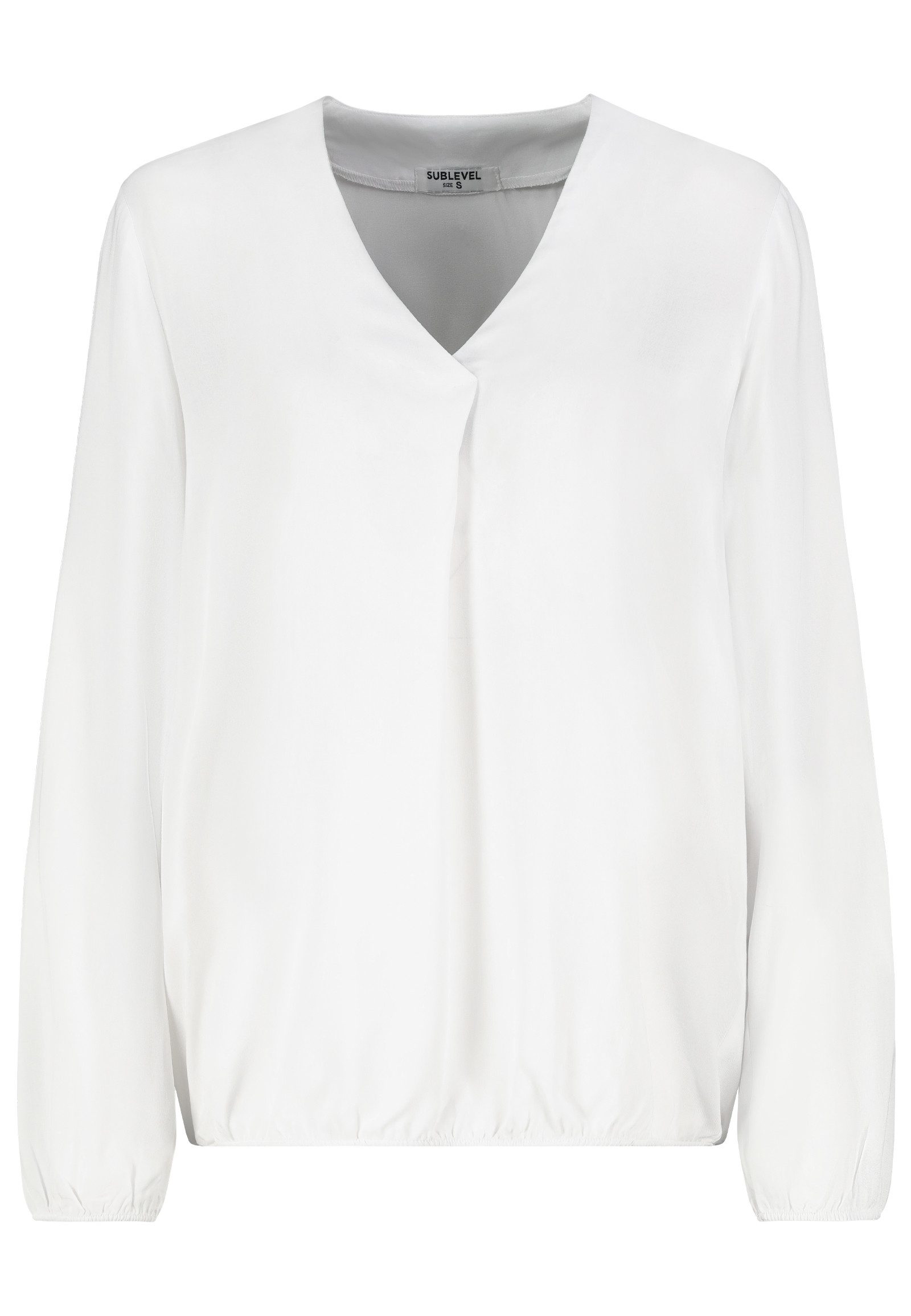 SUBLEVEL Blusenshirt Elegantes Design, V-Ausschnitt, Langarm, Faltenakzent (1-tlg) D73761AG11267A_Blouse
