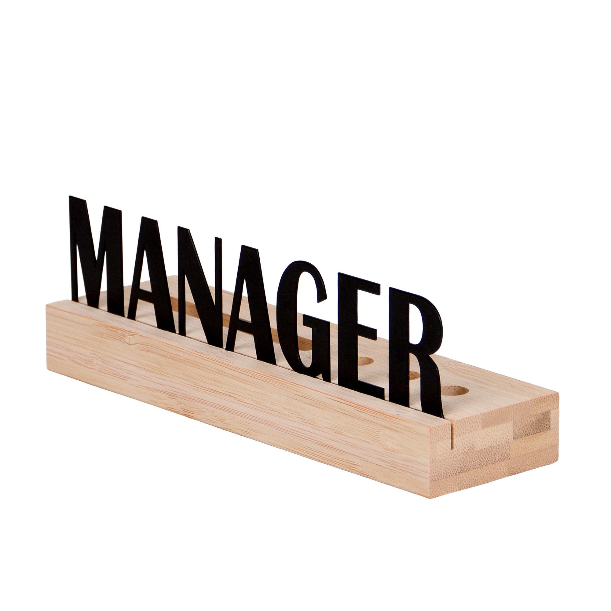 UNUS HOME Dekofigur Schreibtisch Organizer Bambus "Manager" (6 cm hoch), Organizer, Büro, Deko, Homeoffice