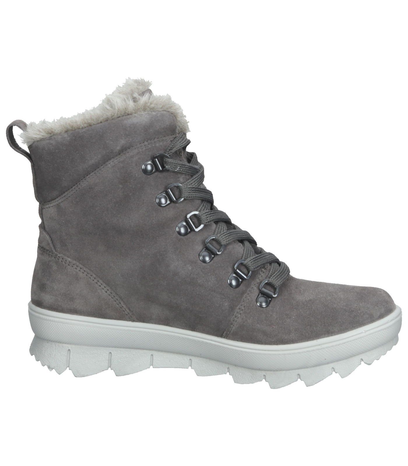 Grau Legero Stiefelette Schnürstiefelette Veloursleder