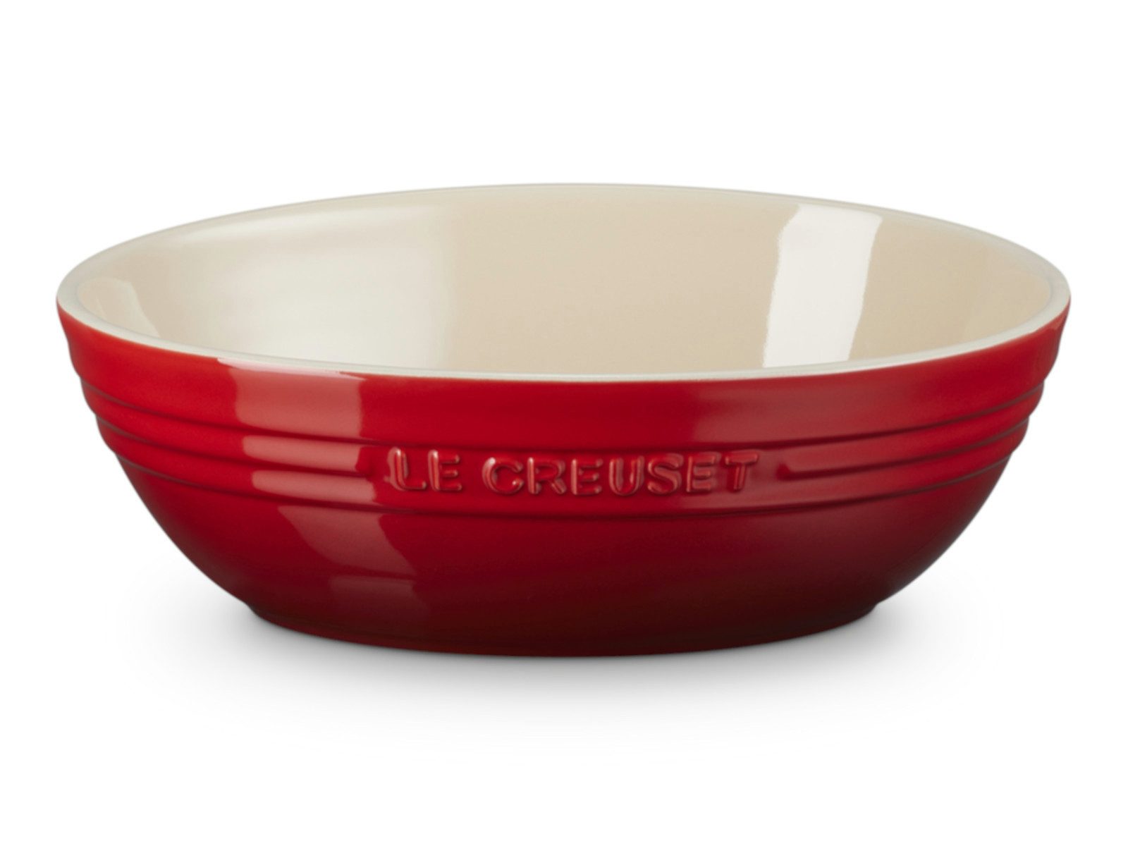 LE CREUSET Servierschale Servierschale rund kirschrot 3,2l, Steinzeug, (Servierschalen)