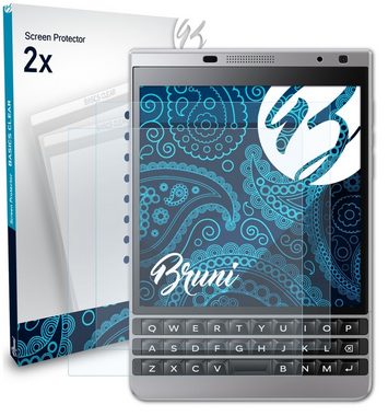 Bruni Schutzfolie für Blackberry Passport Silver Edition, (2 Folien), praktisch unsichtbar