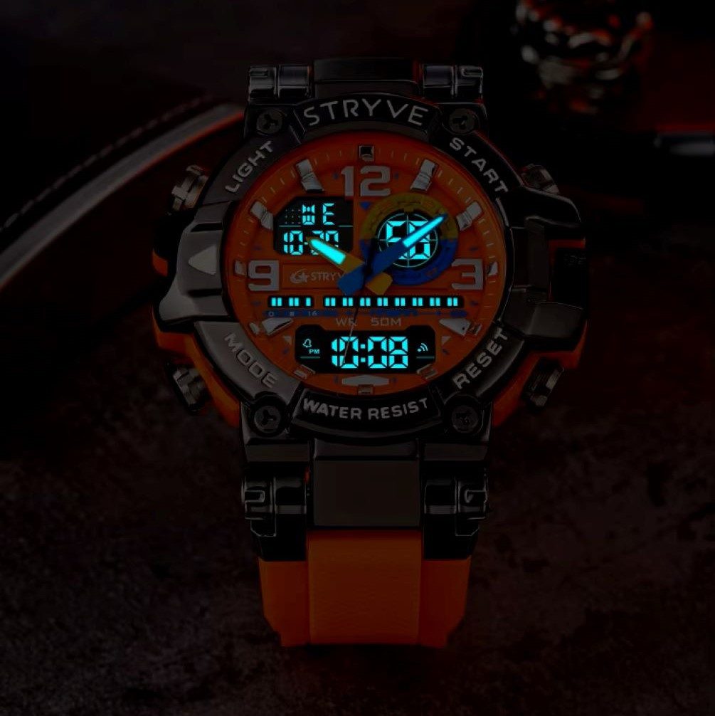 Tidy Quarzuhr Stryve Sportuhr Wasserdichte Digital-Analoge Militär Uhr Sili günstig online kaufen