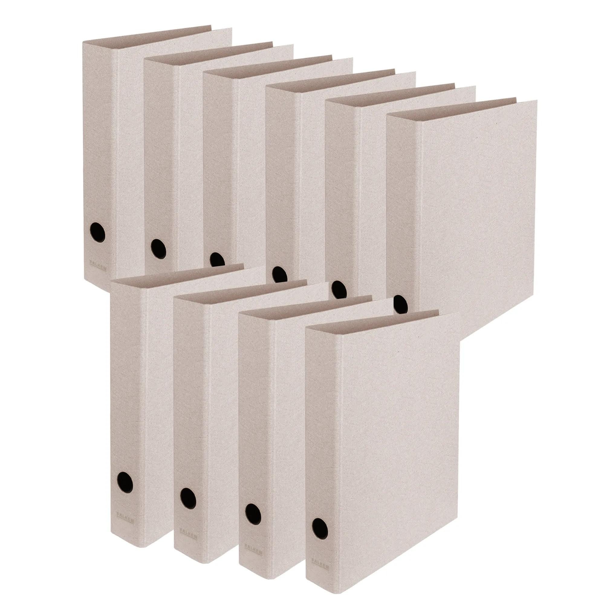 Falken Aktenordner 10x Vegan Ordner PURE Raw A4, ohne Kantenschutz - Grau - 22001584F, Ordner Wolkenmarmor