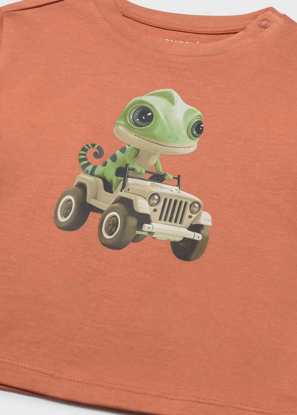 Mayoral Print-Shirt Mayoral Baby T-Shirt mit Tiermotiv – Gecko im Auto, (1008-083)