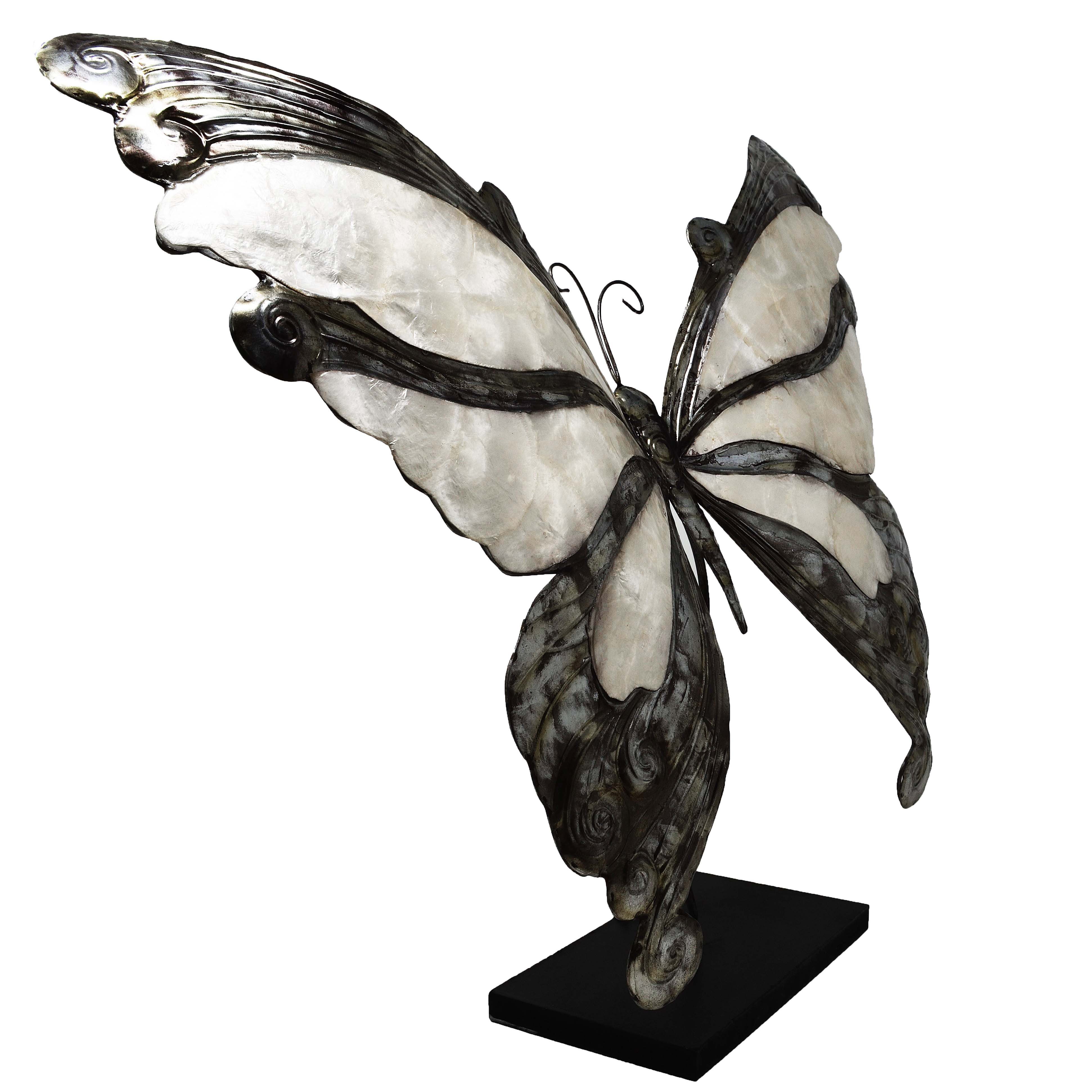 MystiCalls Dekofigur Metallfigur Schmetterling mit Perlmutt günstig online kaufen