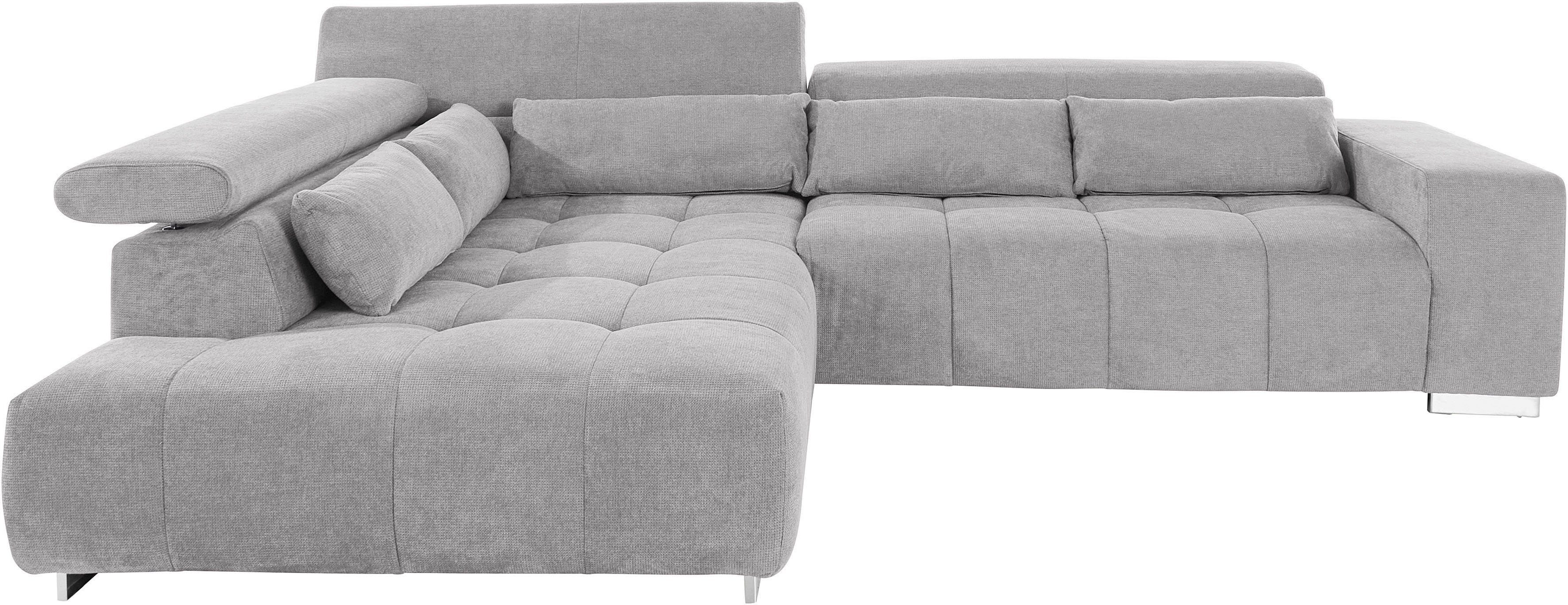 COTTA Ecksofa "Orion L-Form", mit Kopfteilverstellung & 5 Nierenkissen günstig online kaufen