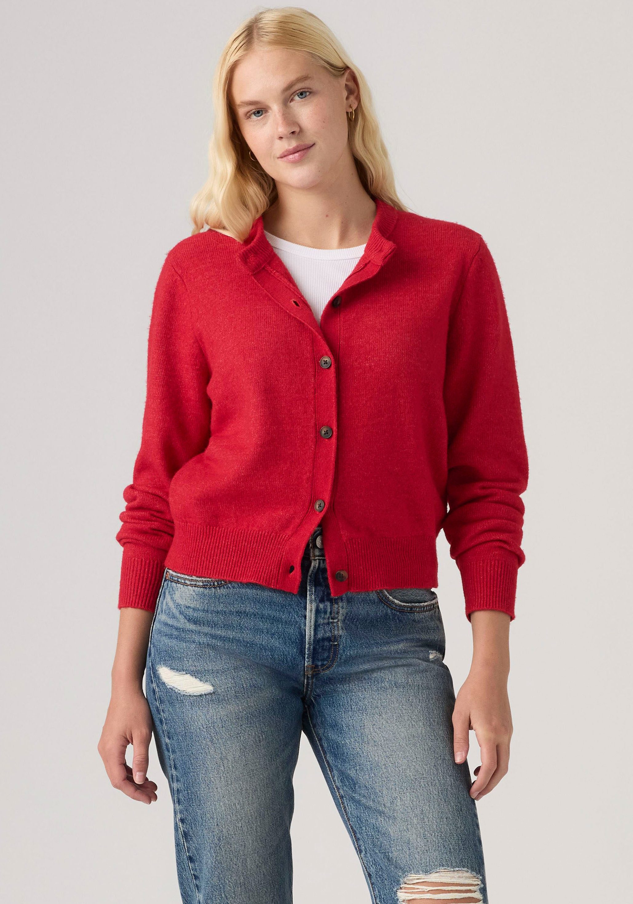 Levi's® Strickjacke CLAIRE LS CARDIGAN Taille bedeckend, schmale Passform