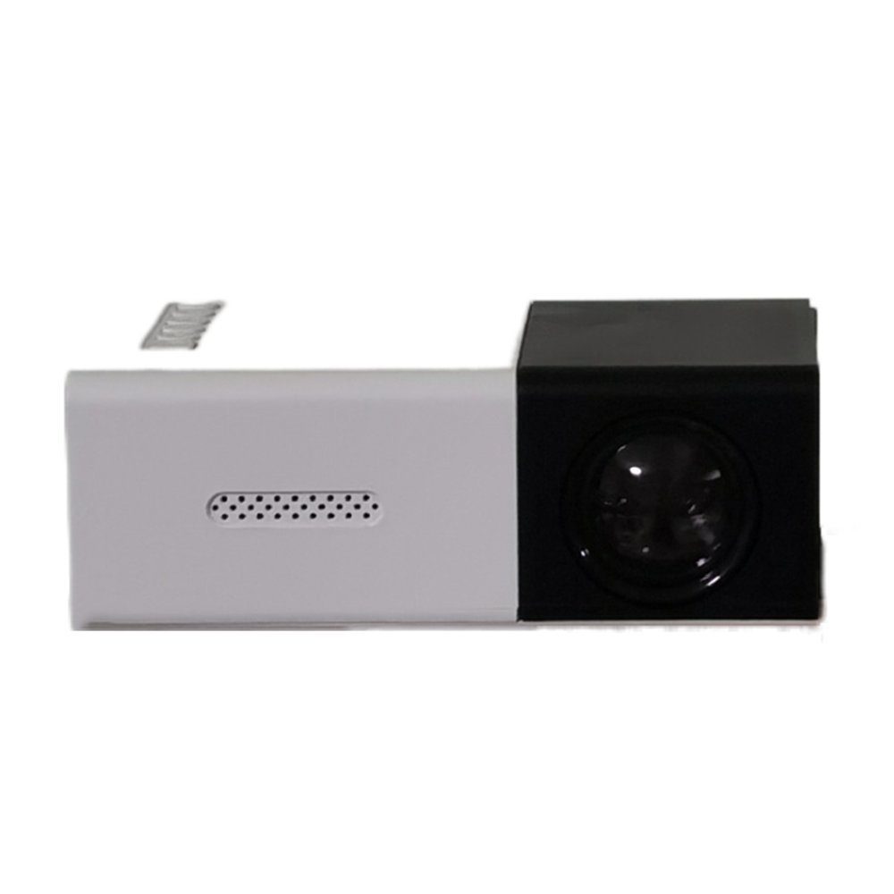 GelldG Mini Beamer, Pro-Mini-Projektor, Tragbarer Filmprojektor 1080p Mini-Beamer schwarz und weiß