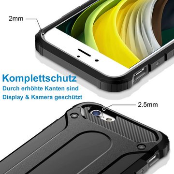 FITSU Handyhülle Outdoor Hülle für Apple iPhone SE 2020 Silber 4,7 Zoll, Robuste Handyhülle Outdoor Case stabile Schutzhülle mit Eckenschutz