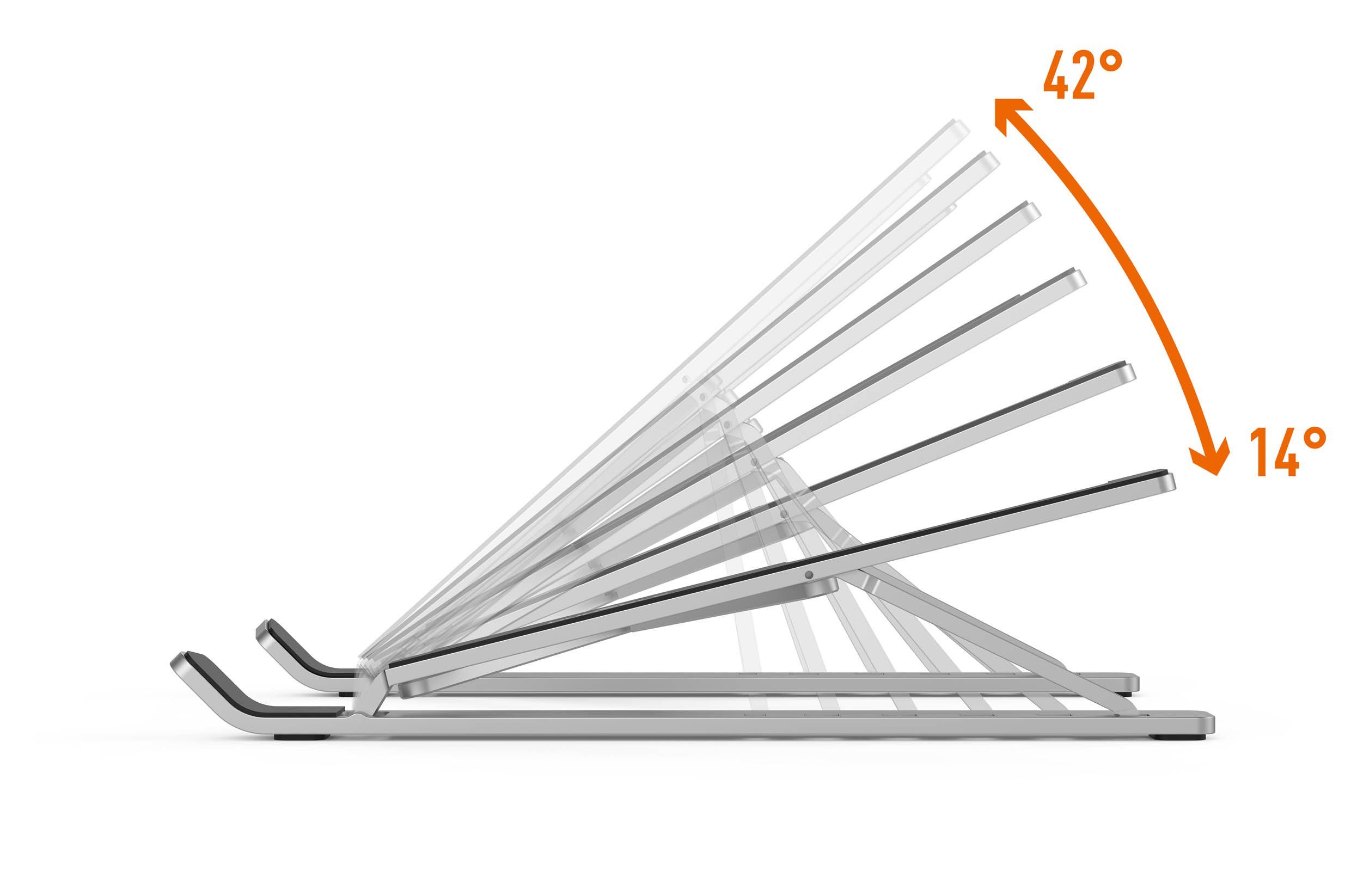 DURABLE Wandhalterung FOLD, (Durable Tischständer für Laptop/Tablet bis 15", faltbar und höhenverst)