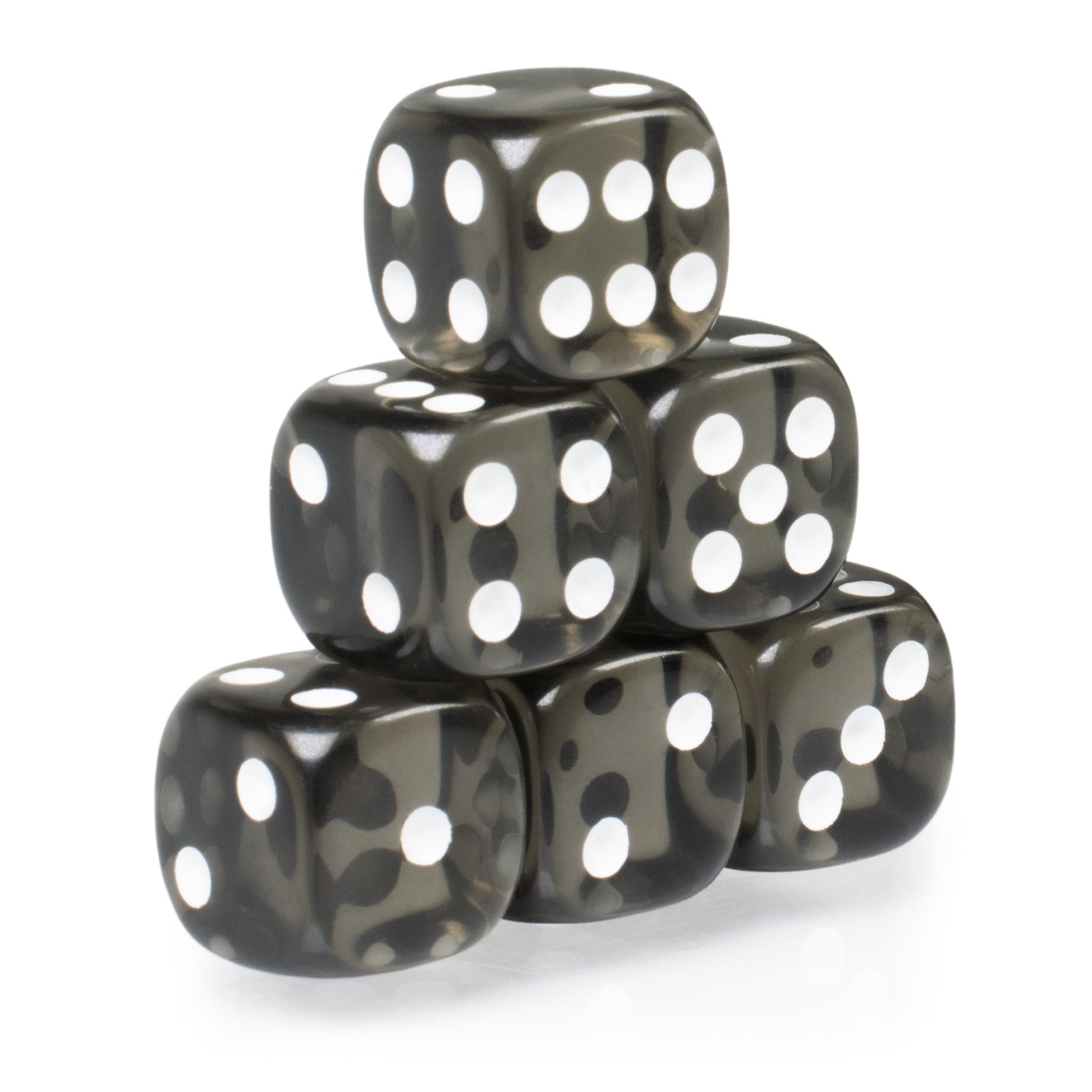 SHIBBY Spielesammlung Acryl-Würfelset 6x W6, ca. 1,5 cm – für D&D, Pen&Paper & Brettspiele, W6 Würfel