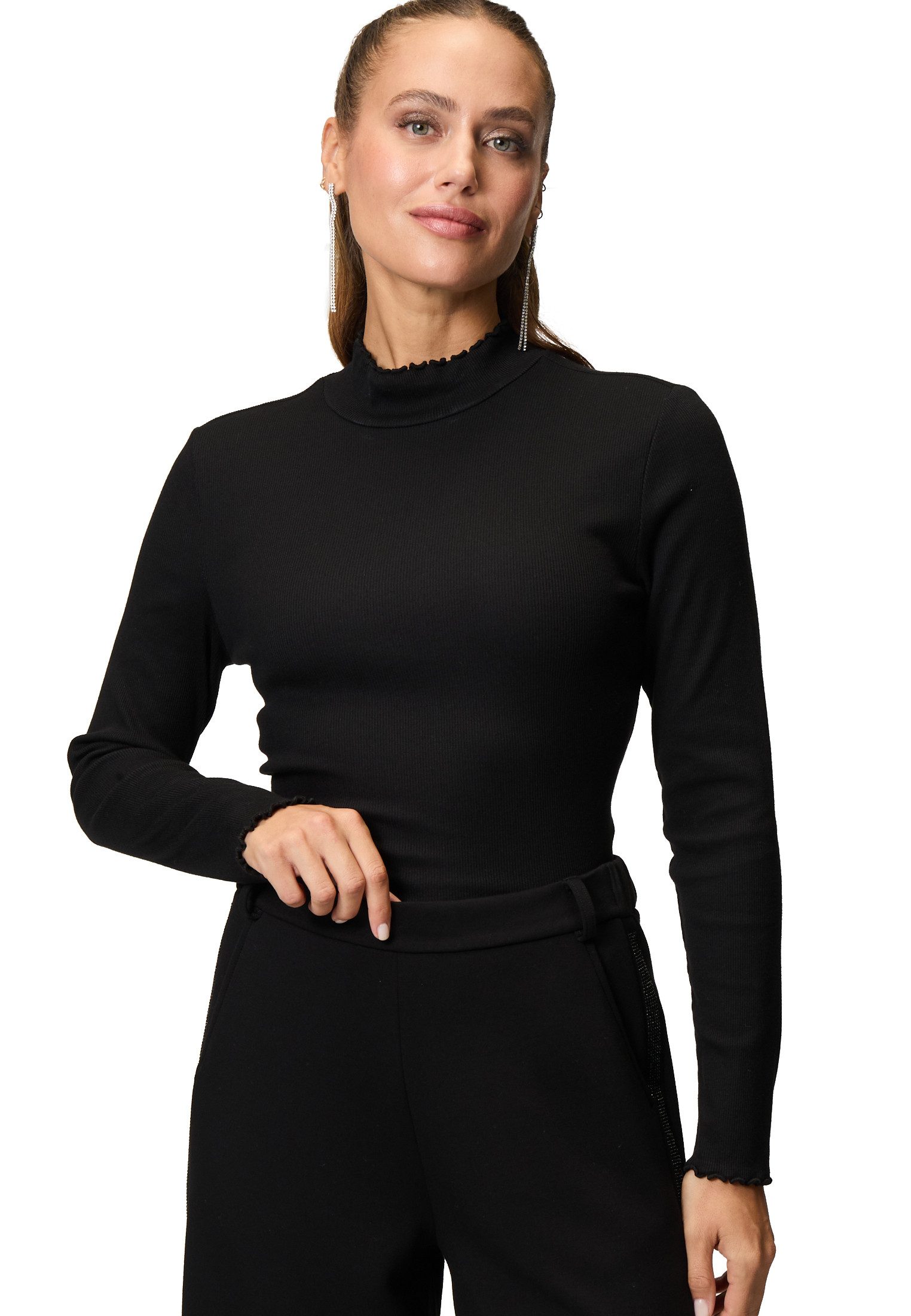 Kurzarmshirt zero Langarmshirt mit Stehkragen