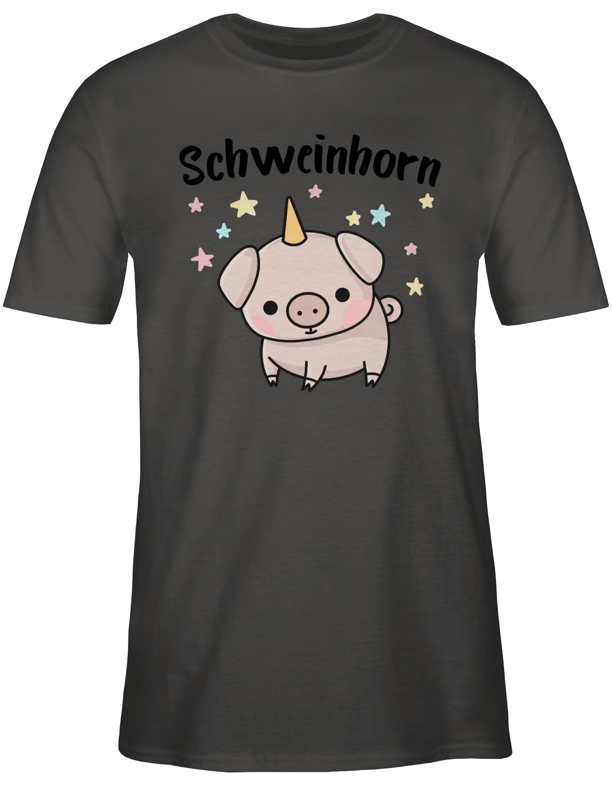 T-Shirt Schweinhorn Shirtracer Dunkelgrau Outfit 1 Karneval