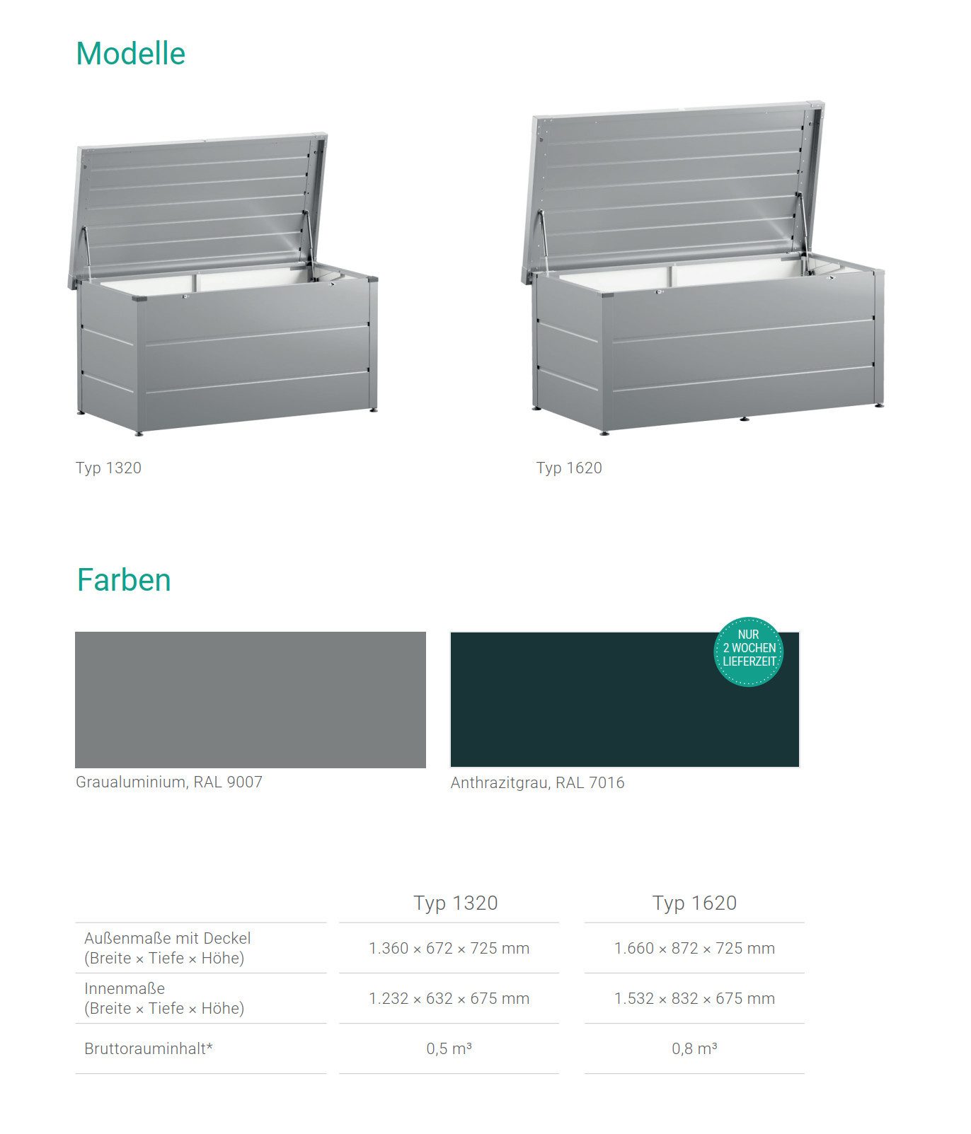 steinau Gartenbox Hochwertige Gartenbox aus Stahlblech - Regenwasserdicht - Abschließbar, Stahlblech, wasserdicht, abschließbar, höhenverstellbare Füße