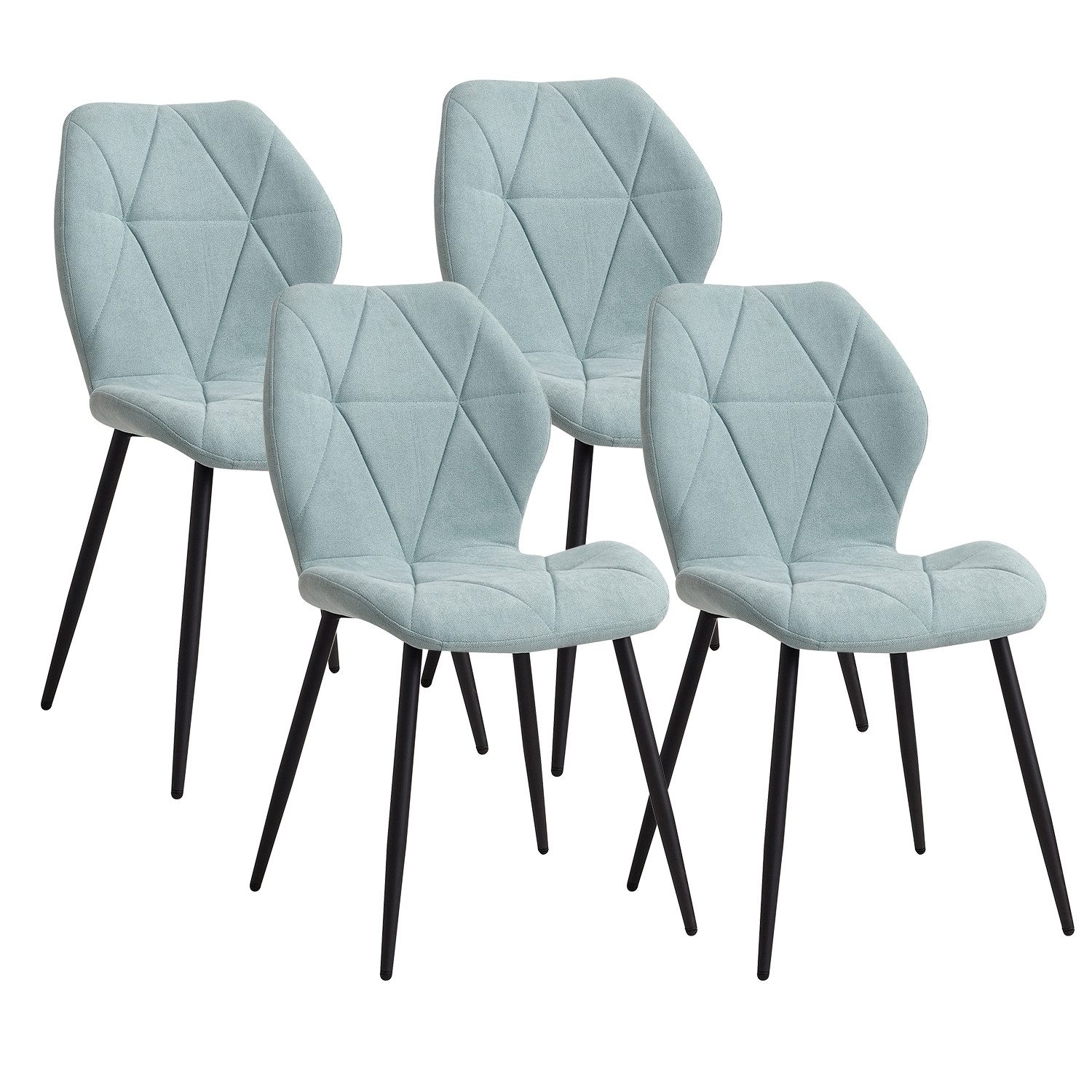 GrandCA HOME Esszimmerstuhl 4er-Set Esszimmerstühle, Küchenstuhl im skandinavischen Stil (4 St), 48 x 45.5 x 84 cm, Mintgrün