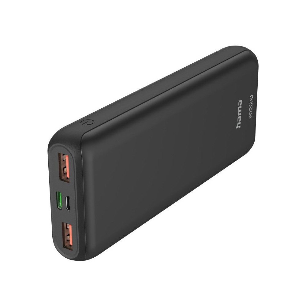 Hama Hama Power Pack PD20-HD 20.000mAh Powerbank Powerbank Power Pack PD20-HD (20.000mAh), Extrem schnelles Aufladen mit Quick Charge