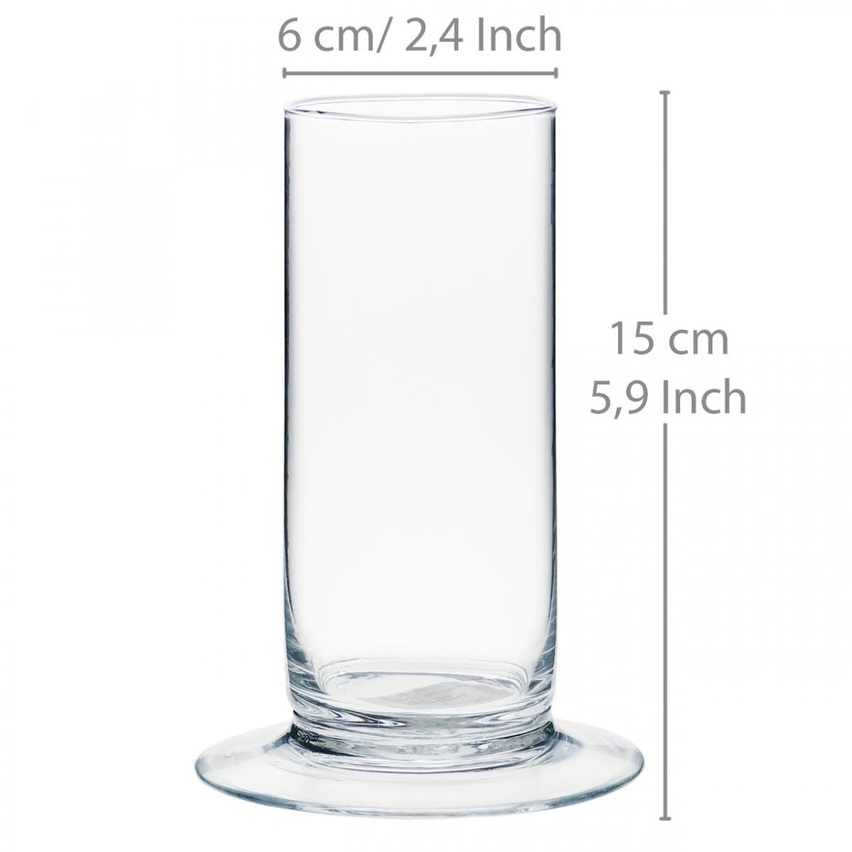 Florists Products Tischvase Elegante Dekovase aus Glas mit rundem Fuß für stilvolle