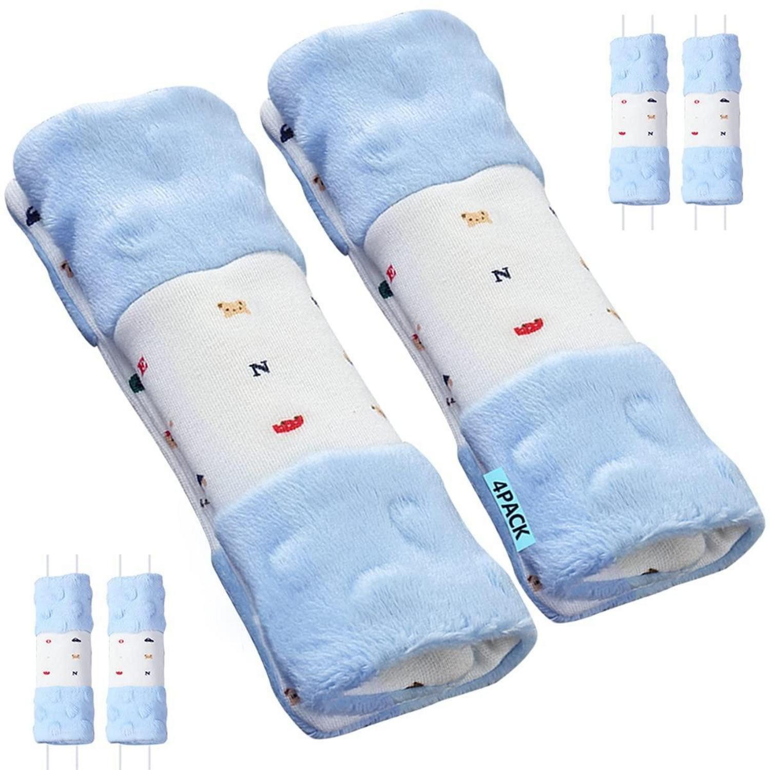 LuxusKollektion Gurtpolster Gurtpolster Babyschale Kinderwagen Schulterpolster 15x5 cm 4er Pack