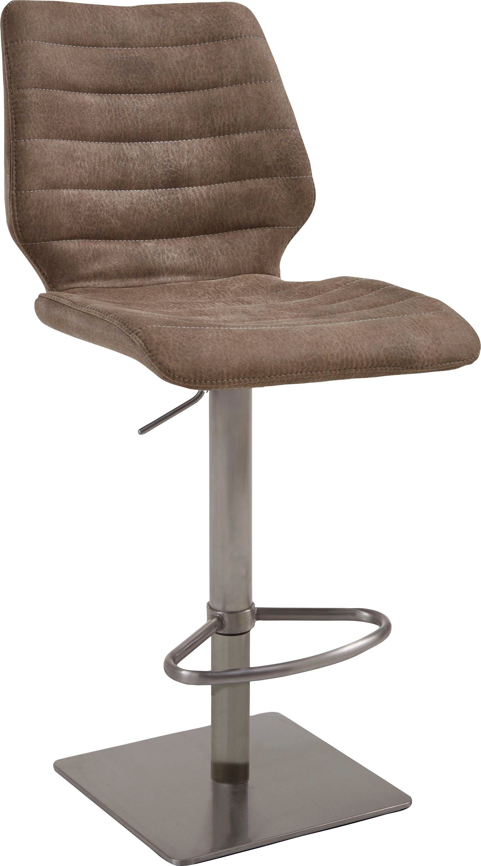 NIEHOFF SITZMÖBEL Barhocker, Liftfunktion, Edelstahl gebürstet, Bezug Microfaser