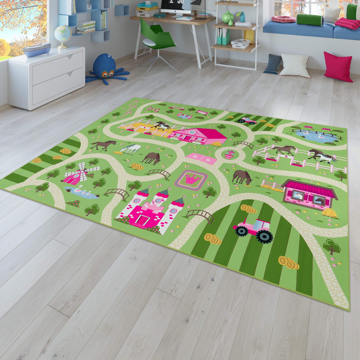 TT Home Teppich Kinderzimmer, Rechteckig, Höhe: 4 mm, Kinderzimmerteppich Teppich Junge Mädchen Kinderteppich Baby Rutschfes