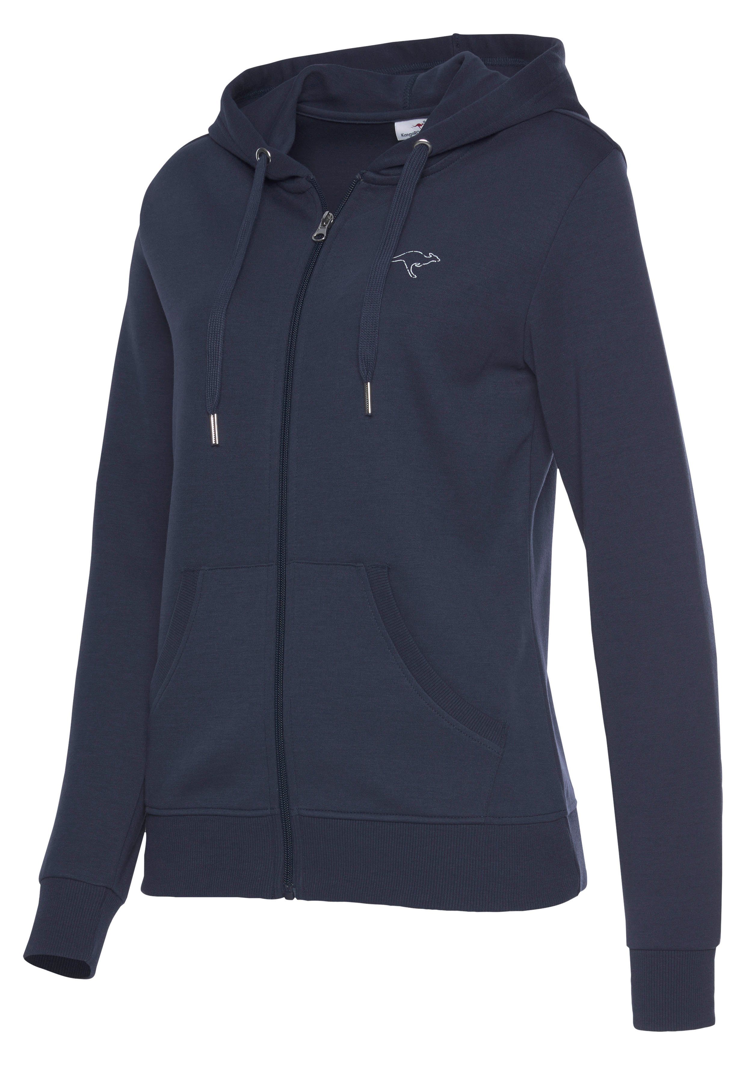 KangaROOS Sweatjacke mit Rücken, Logodruck marine auf Loungeanzug dem großem