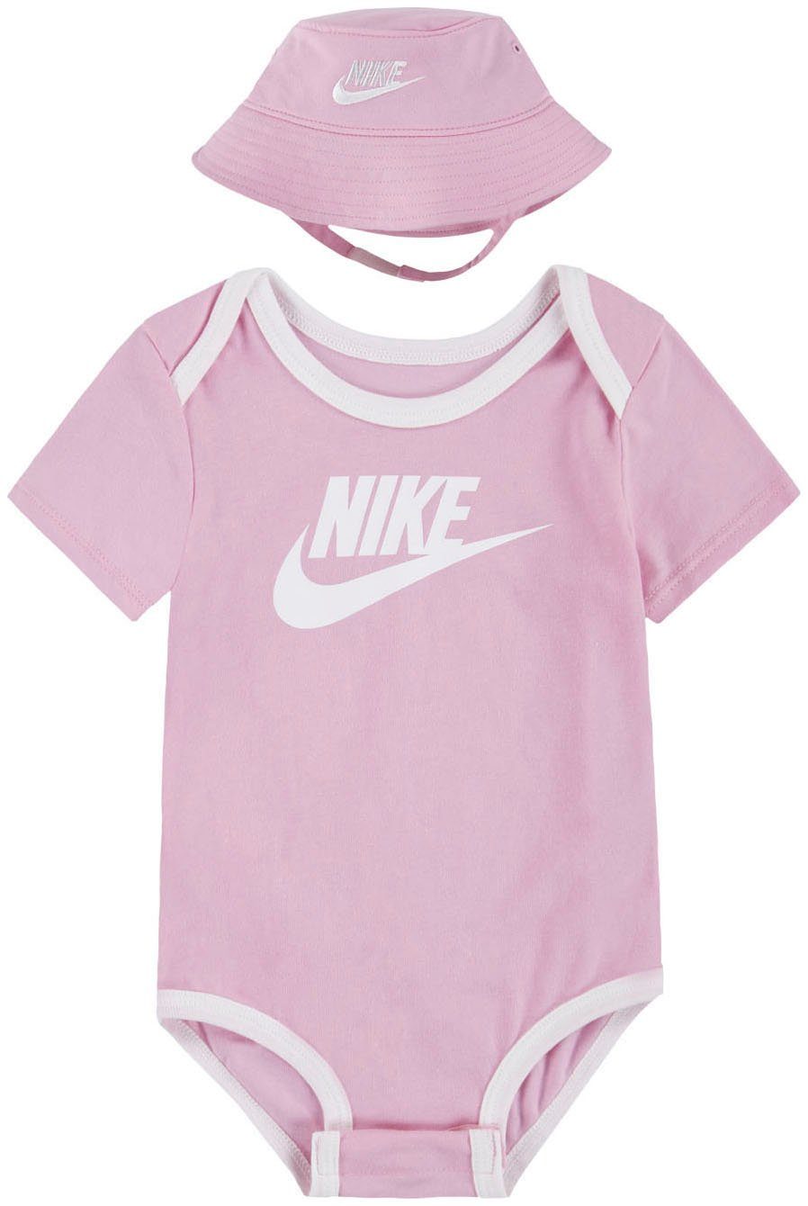 2-tlg) BODYSUIT Nike pink HAT & Erstausstattungspaket CORE 2PC Sportswear BUCKET SET (Set,