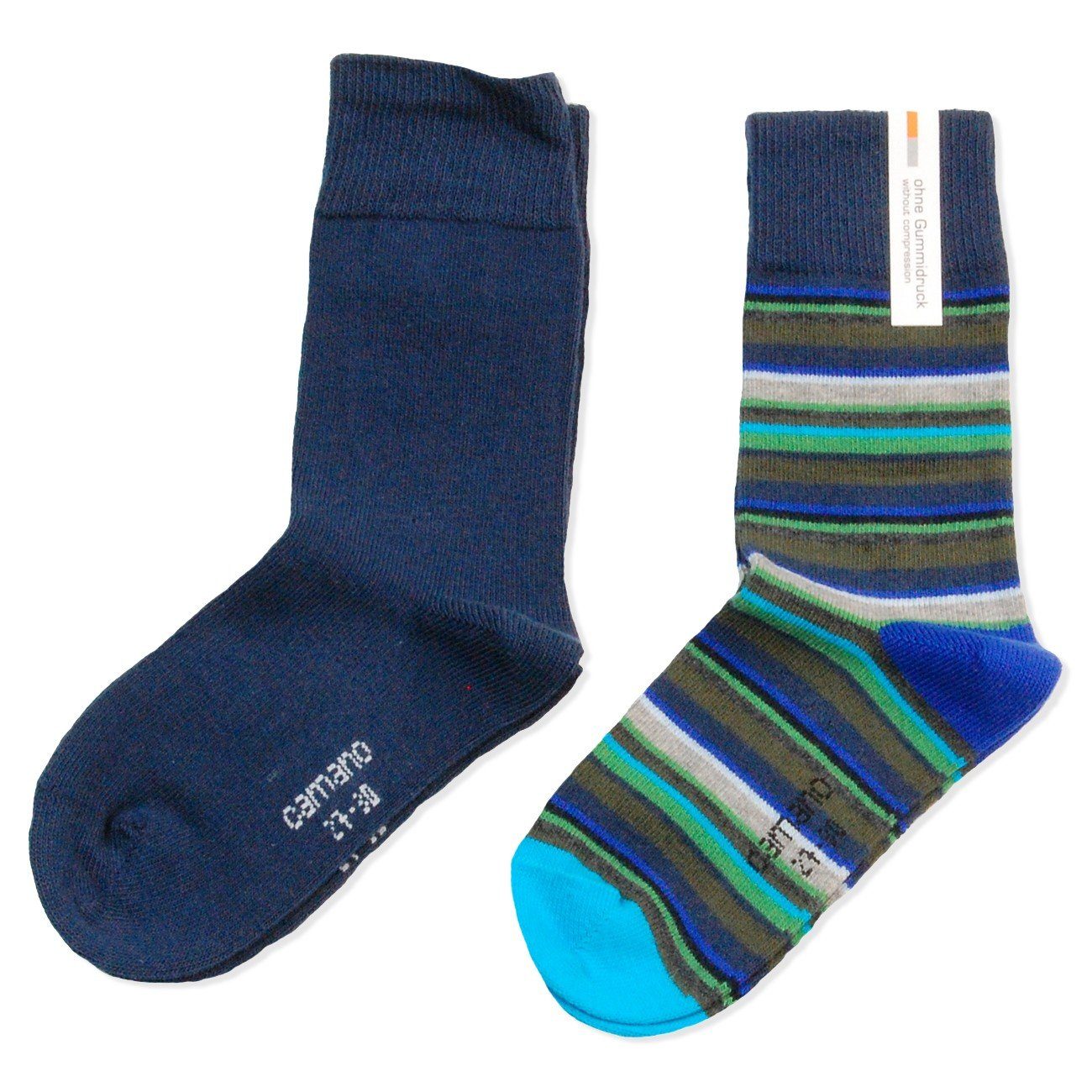 4 Strümpfe, 2x2er oder Langsocken Socken 4-Paar, Mädchen Baumwolle Jungen Camano Paar) Pack, CA3778 (Packung, Socken,