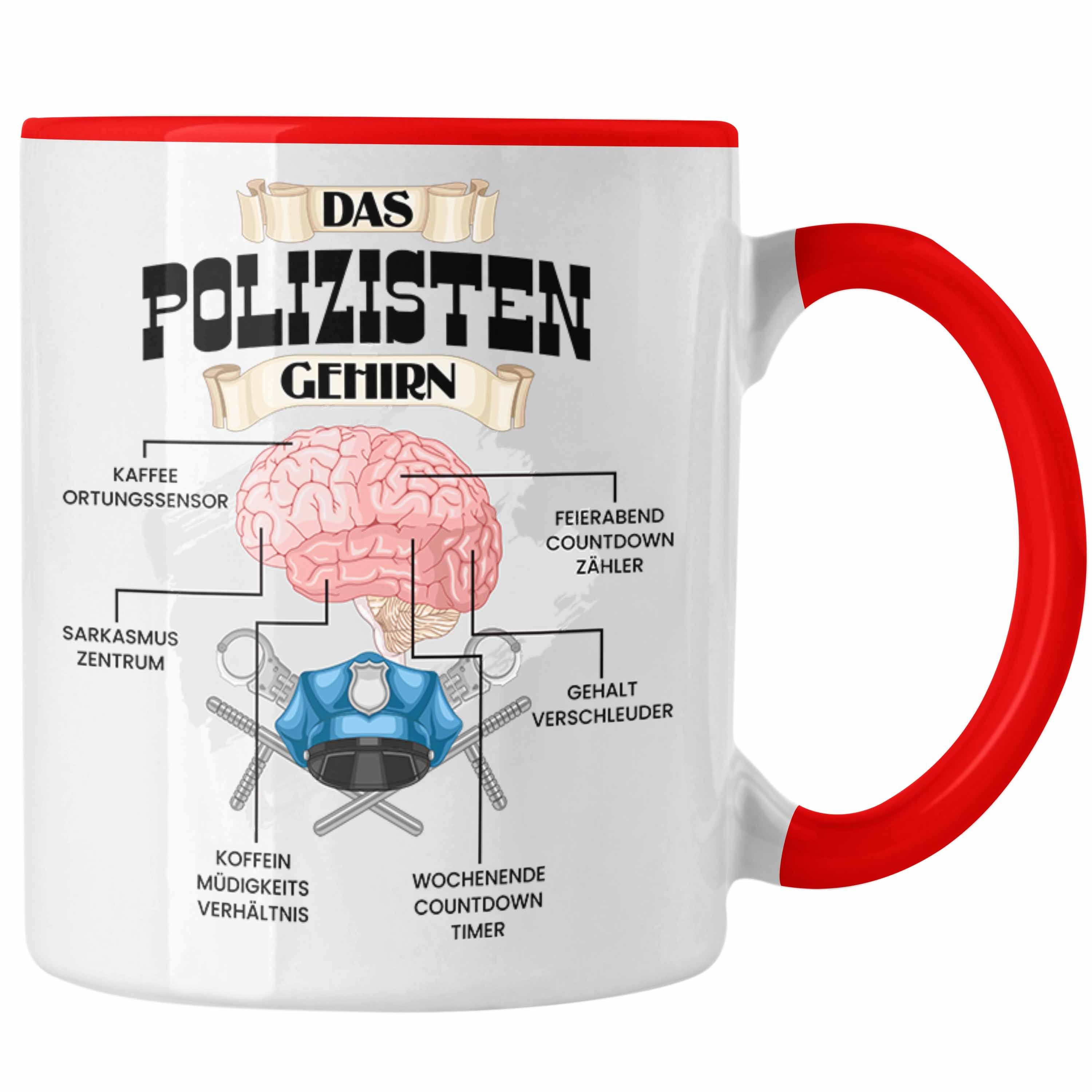 Trendation Tasse Trendation - Polozisten Tasse Lustiges Geschenk für Polizei Polizisten Rot
