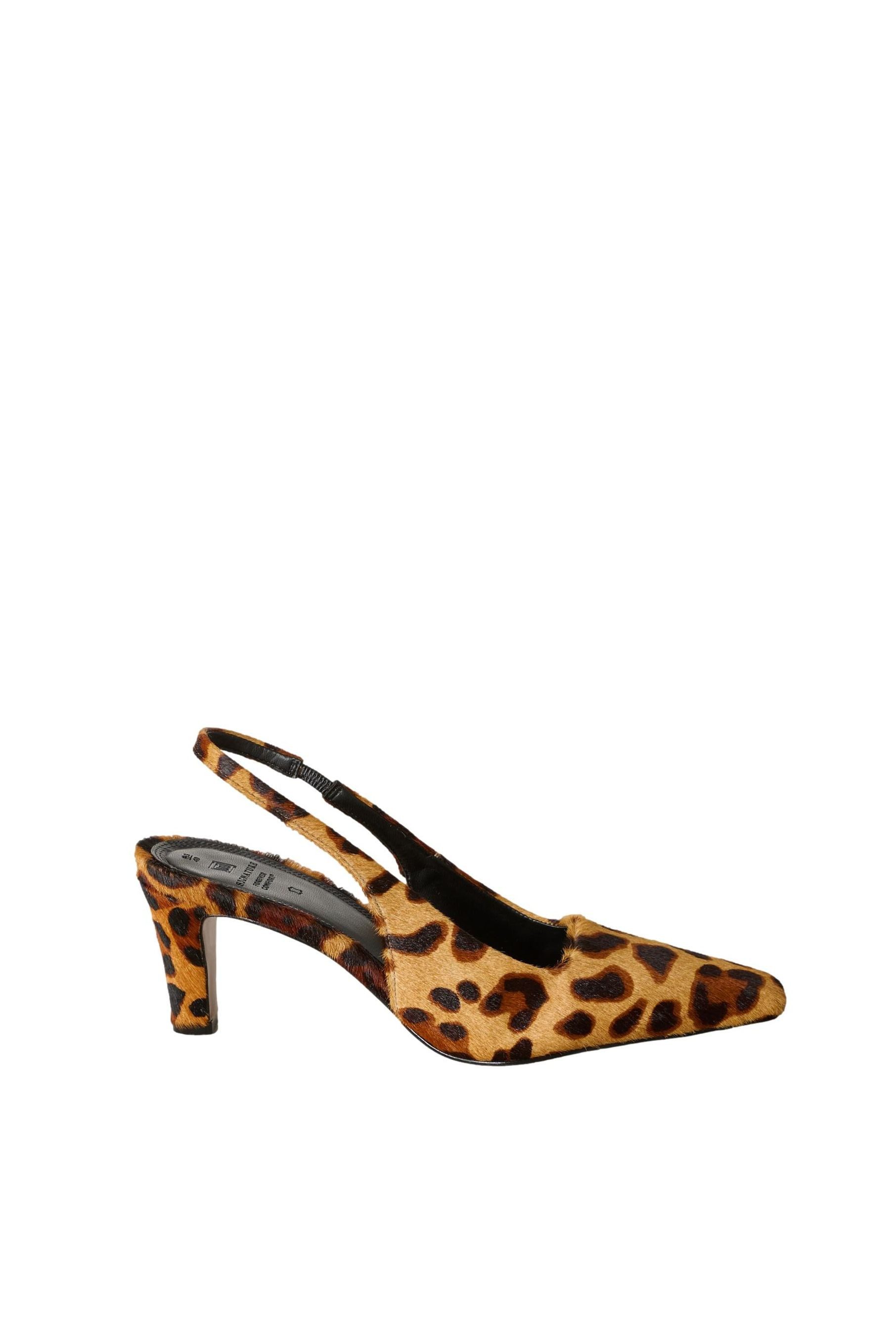 Signature Slingback-Absatzschuh aus Leder Slingpumps