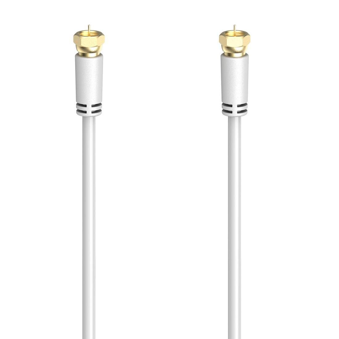 Hama SAT-Anschlusskabel,F-Stecker -F-Stecker,1,5 - 5m dB,Weiß 100 cm) vergoldet (150 SAT-Kabel