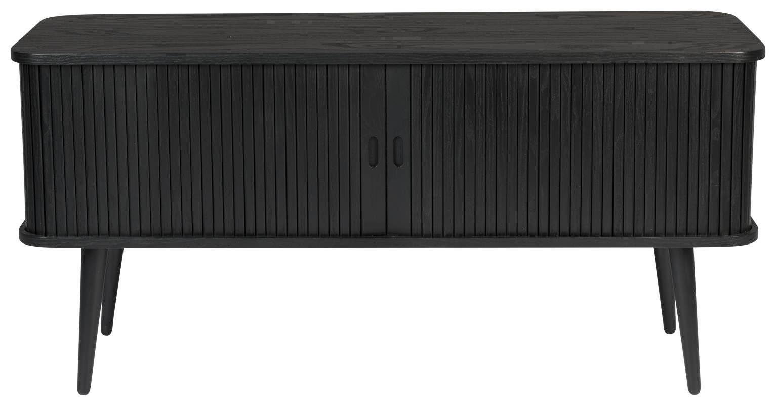 Zuiver Lowboard Sideboard BARBIER Schwarz von ZUIVER mit Rollo Schiebetüren
