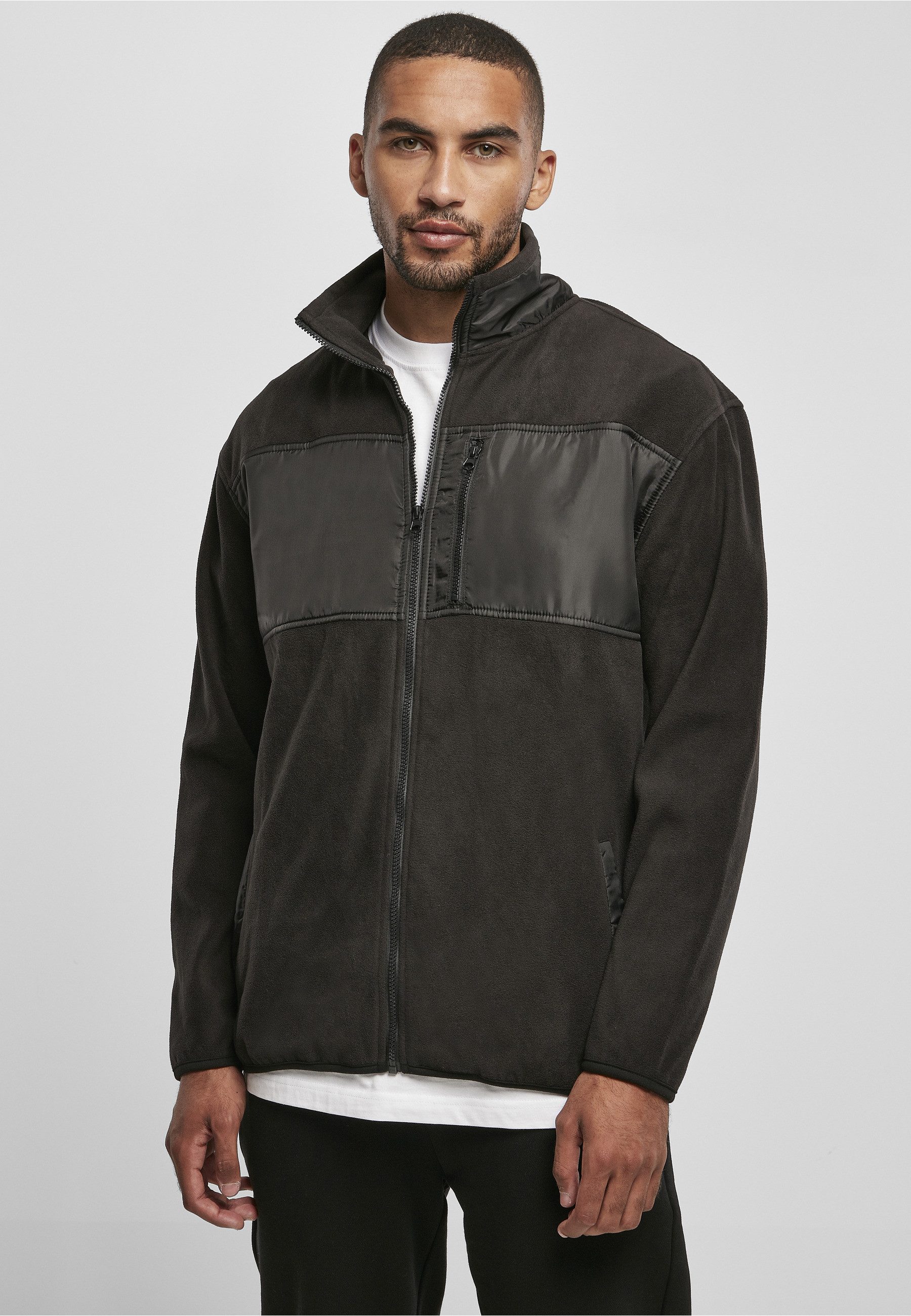 URBAN CLASSICS Fleecejacke Urban Classics Herren Patched Micro Fleece Jacket (1-St)