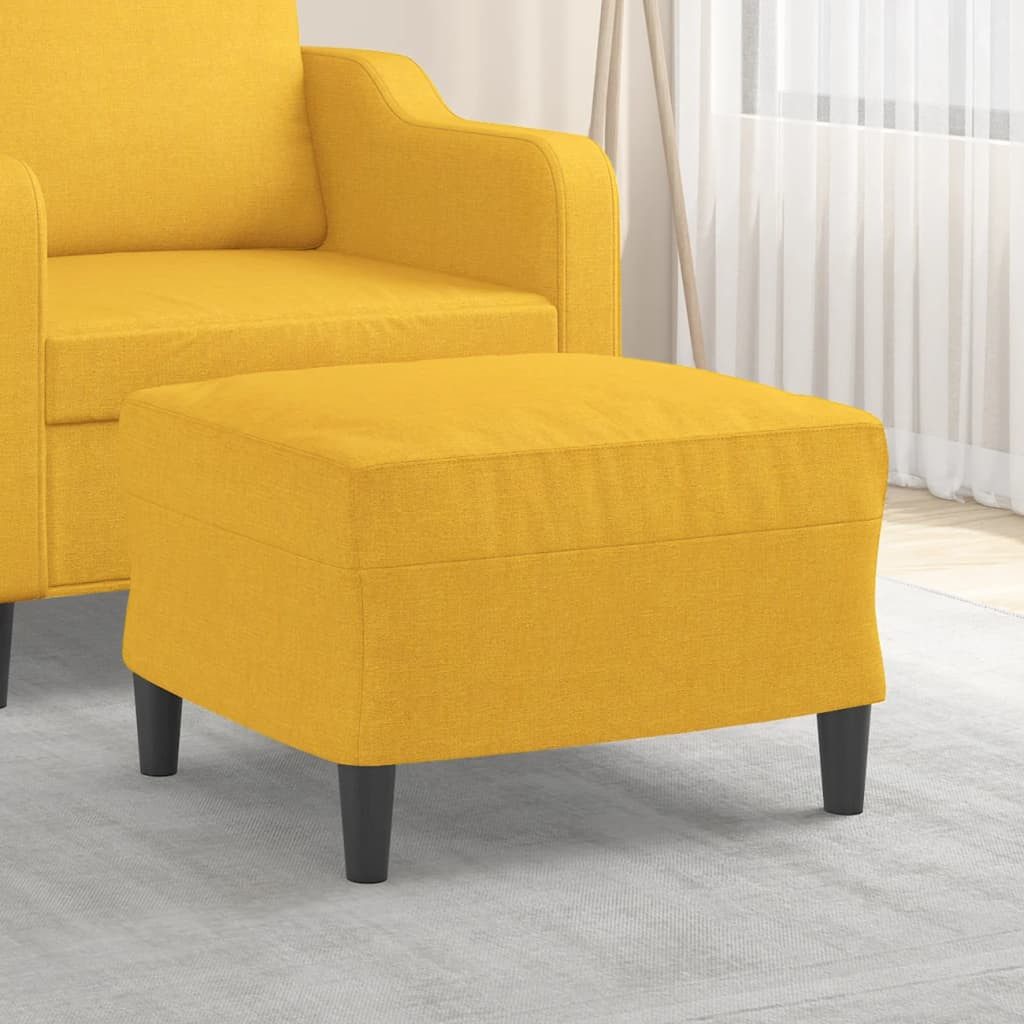 vidaXL Fußhocker 60 x 50 x 41 cm Fußhocker Hellgelb 60x50x41 cm Stoff