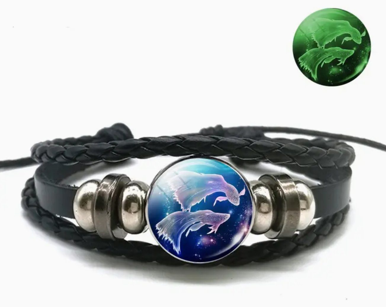 Stelby Armband mit Gravur Sternzeichen Fische mit 3D Gravur im Glas (Weihna günstig online kaufen