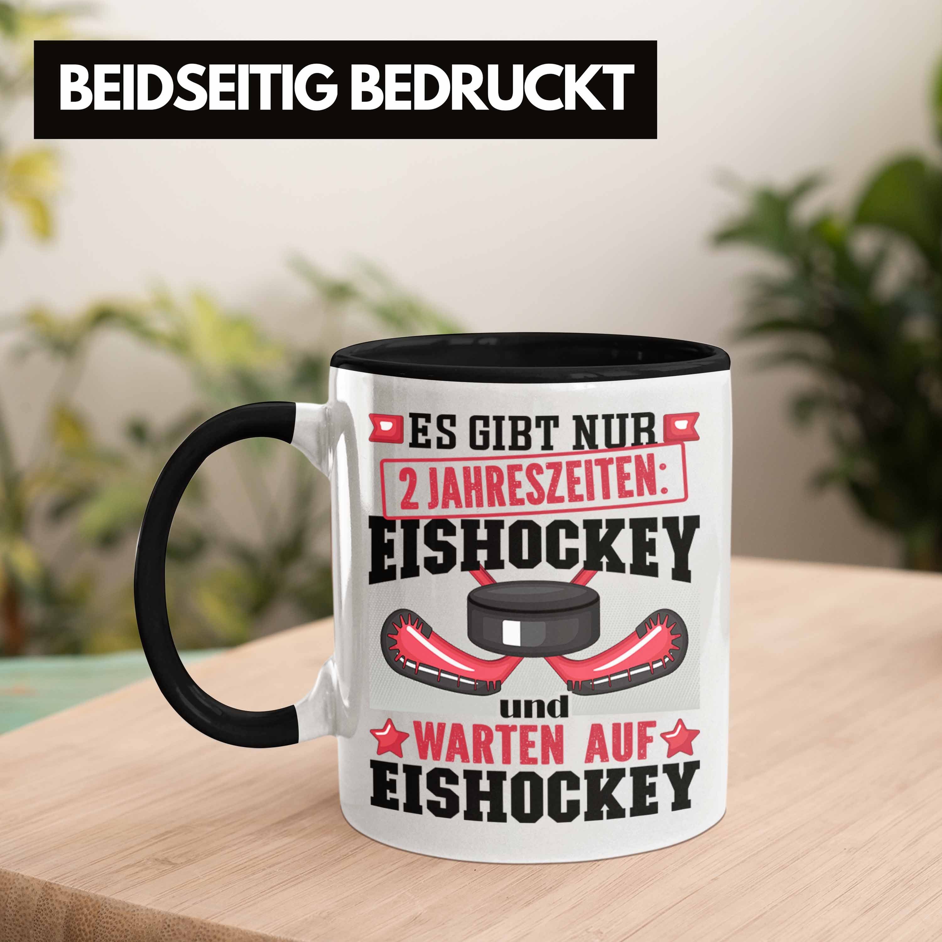 Geschenk Eishockey-Spieler Eishockey Tasse 2 Schwarz Geschenkidee für Tasse Jahresze Trendation