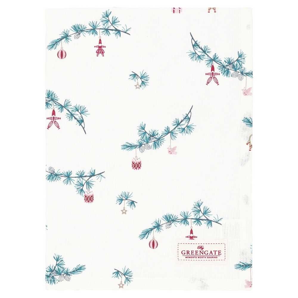 Greengate Geschirrtuch Greengate Geschirrtuch JUANA Weiß mit Tannenzweigen