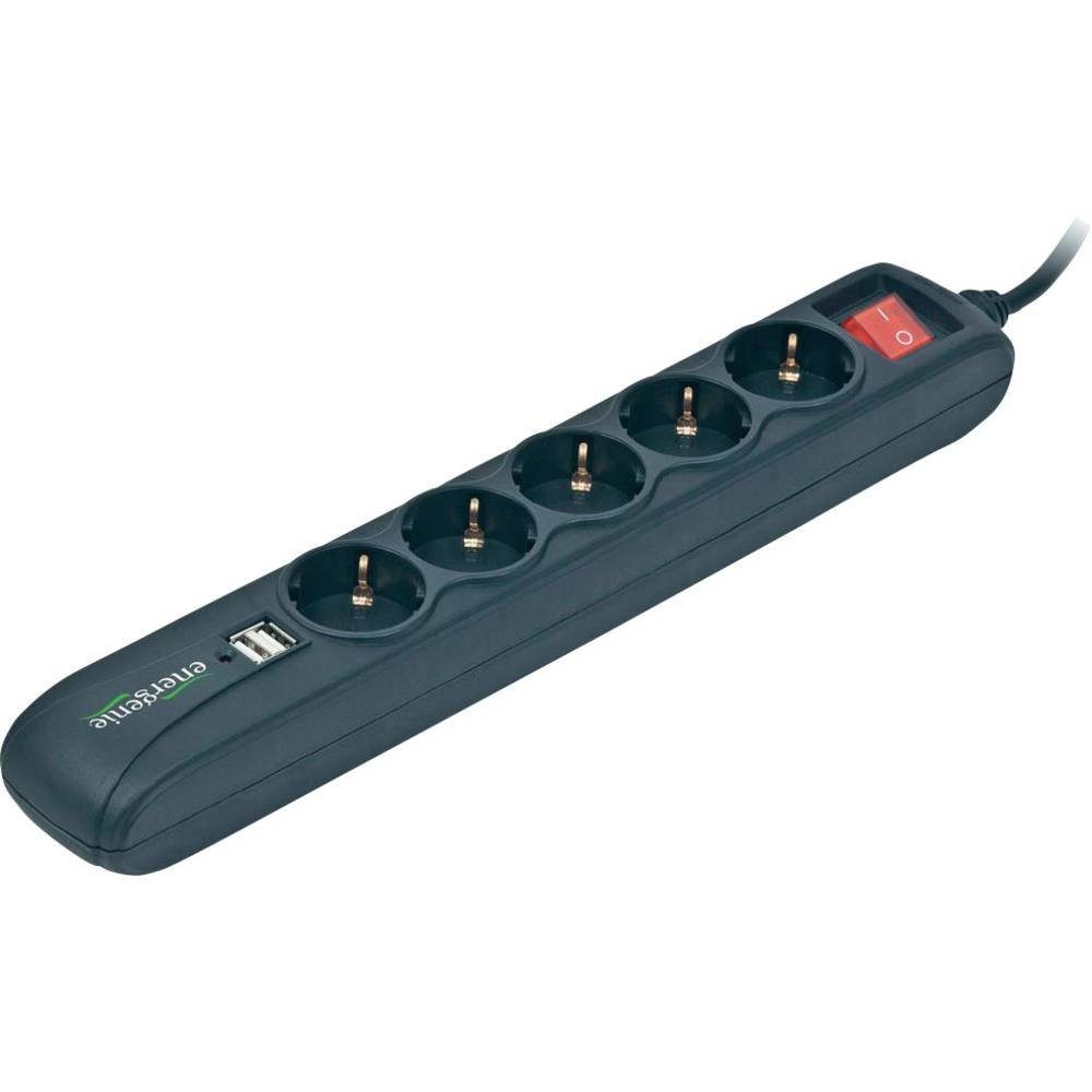 Schalter, mit 5fach mit Steckdosenleiste USB Berührungsschutz, mit erhöhter Gembird USB Steckdosenleiste, 2fach