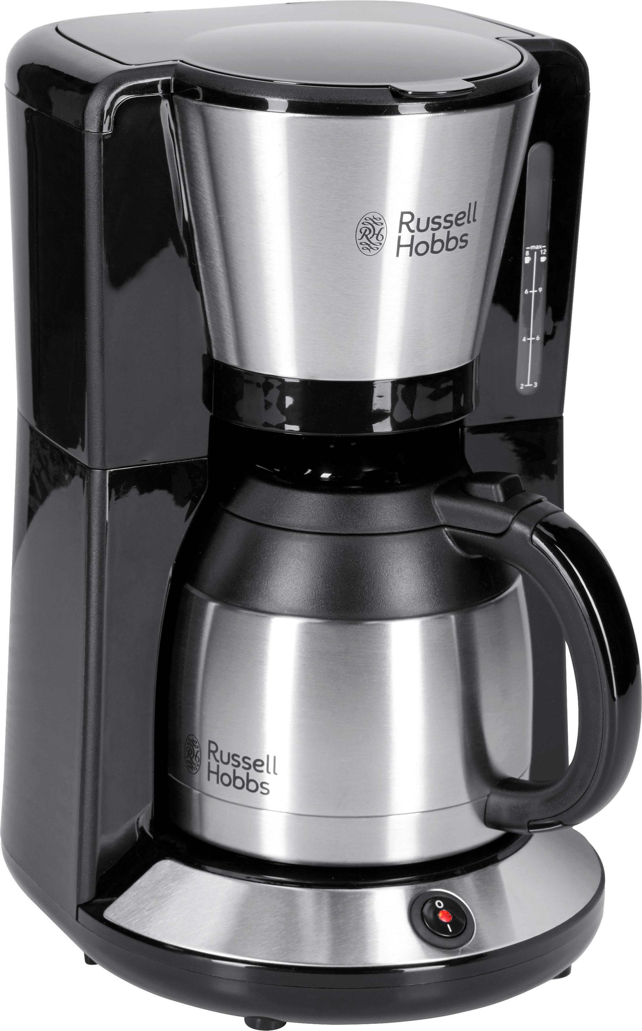 RUSSELL HOBBS Filterkaffeemaschine Adventure 24020-56, 1l Kaffeekanne, Papierfilter  1x4, mit Thermokanne, 1100 Watt, Edelstahl gebürstet,  WhirlTech-Brühtechnologie – für ein hervorragendes Aroma